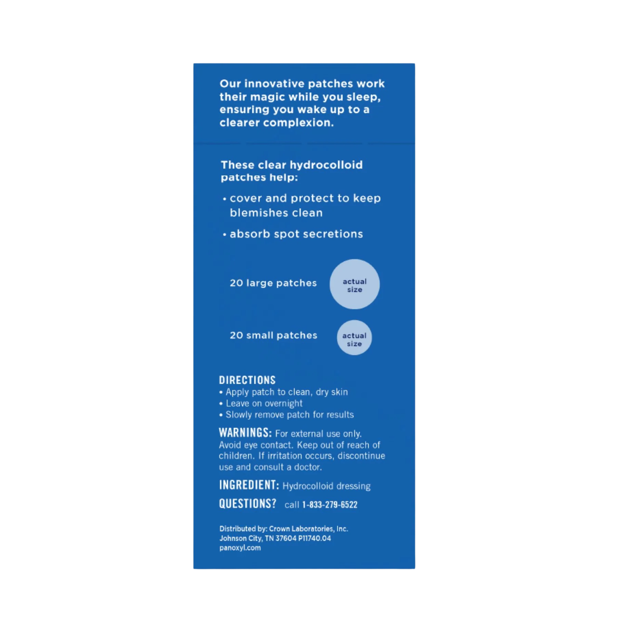 PanOxyl, Overnight Spot Patches for Face, Clear Pimple Patches for Targeted Acne Care, 40 Count