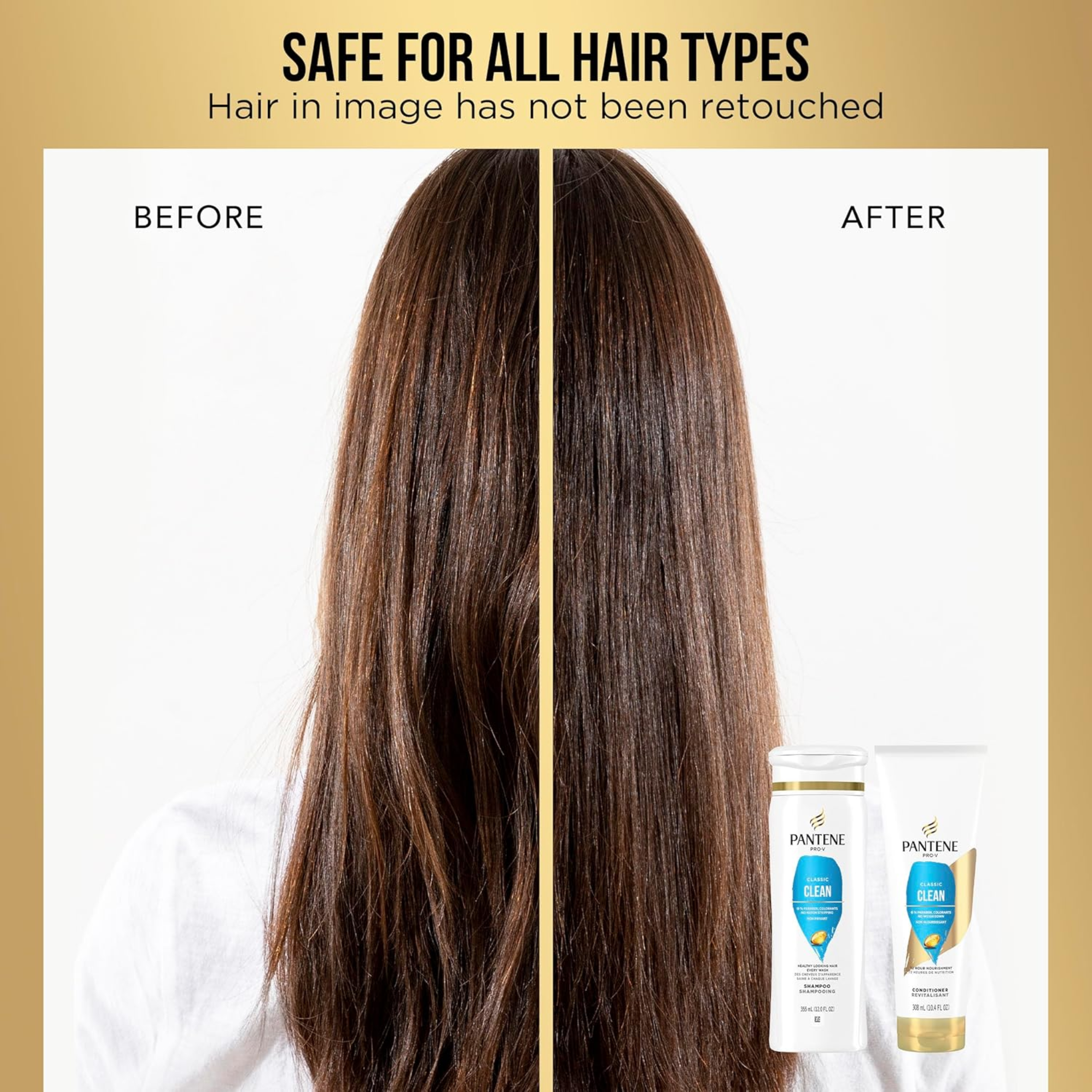 Pantene PRO-V Classic Clean Shampoo, Gentle and Refreshing for Everyday Use, 12.0 oz