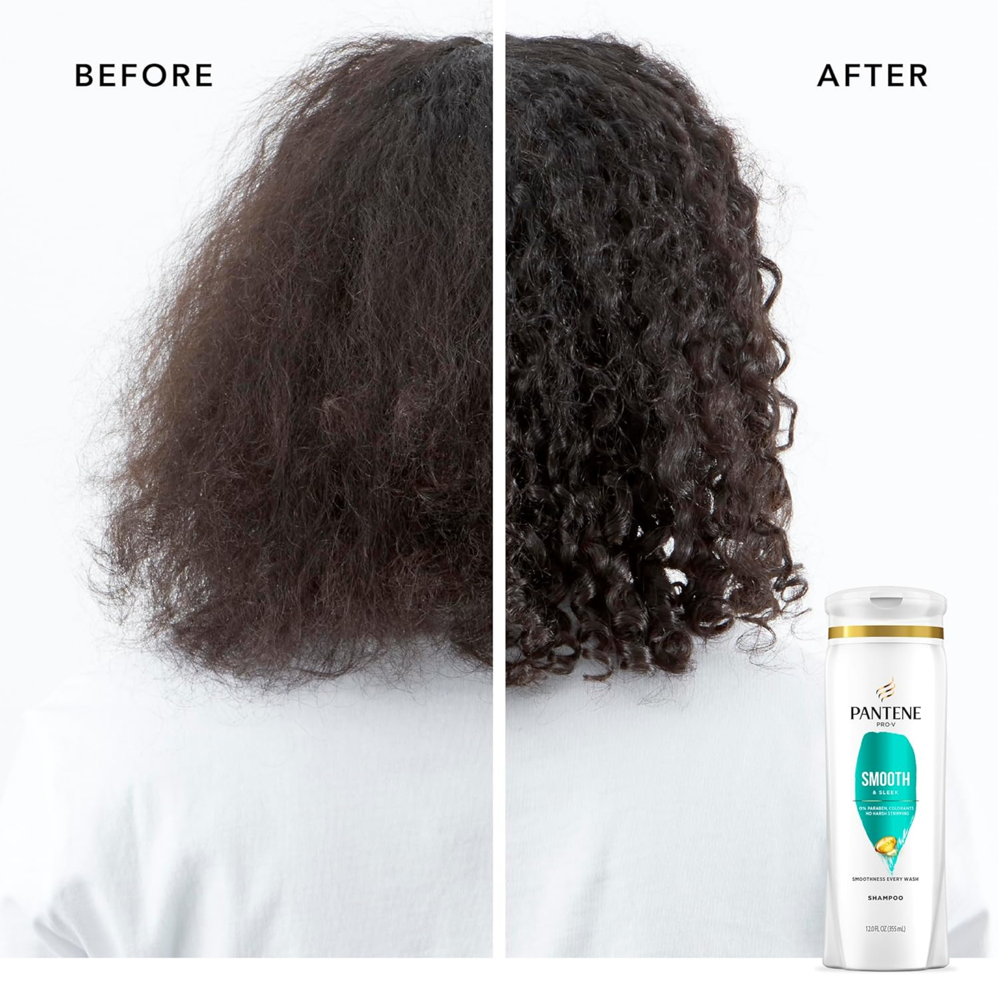 Pantene Pro-V, Smooth & Sleek 2 in 1 Shampoo & Conditioner, Frizz Control & Hydrating Formula, 12 oz