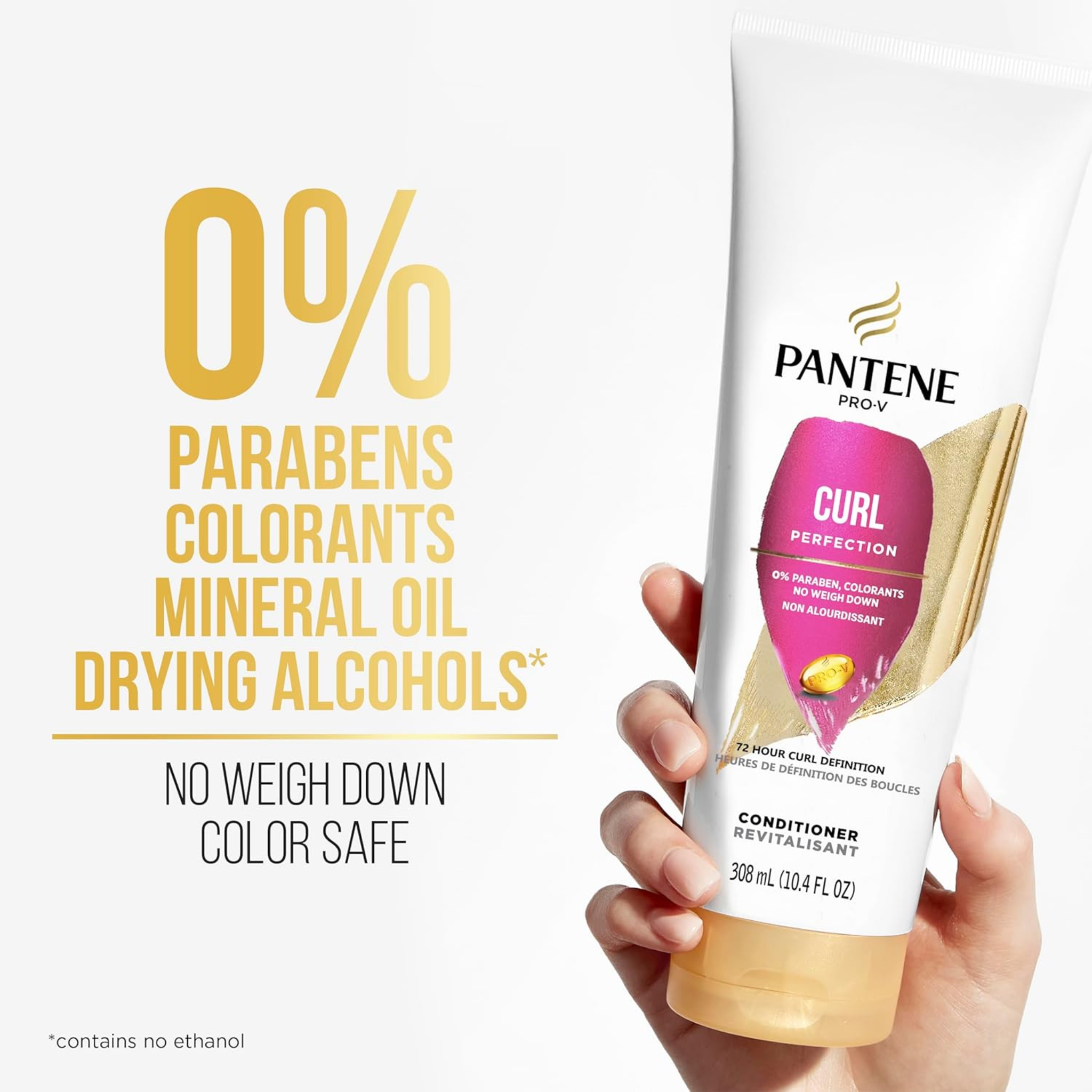 Pantene, Pro-V Curl Perfection Conditioner, Hydrating and Defining for Soft, Bouncy Curls, 10.4 oz