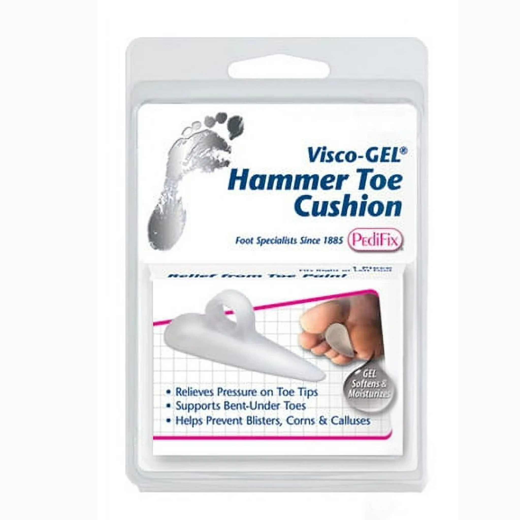 PediFix, Visco-GEL Hammer Toe Cushion, Medium Left, Cushioned Comfort and Protection, 1 Each