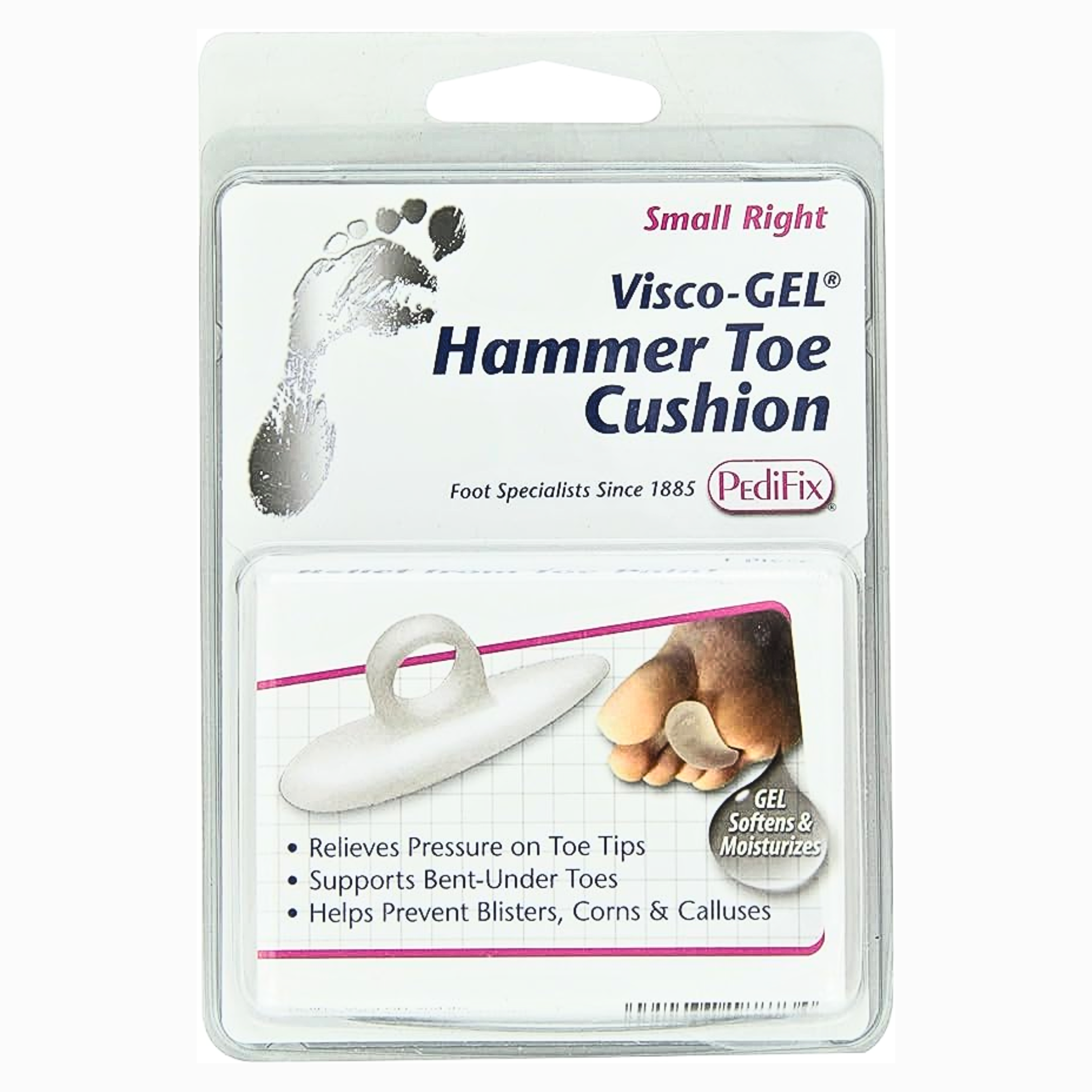 PediFix, Visco-GEL Hammer Toe Cushion, Small Right, Cushioned Relief for Toe Discomfort, 1 Each - Pharmaful