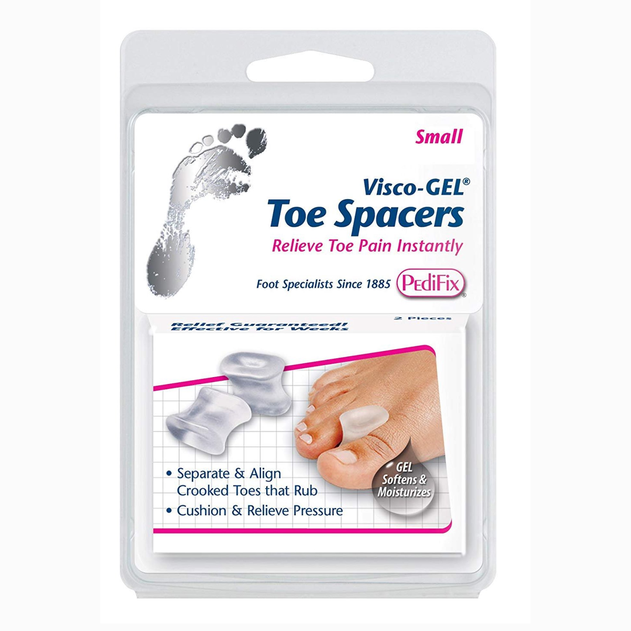 PediFix, Visco-GEL Toe Spacers, Small, Cushioned Separation and Comfort, 1 Each - Pharmaful