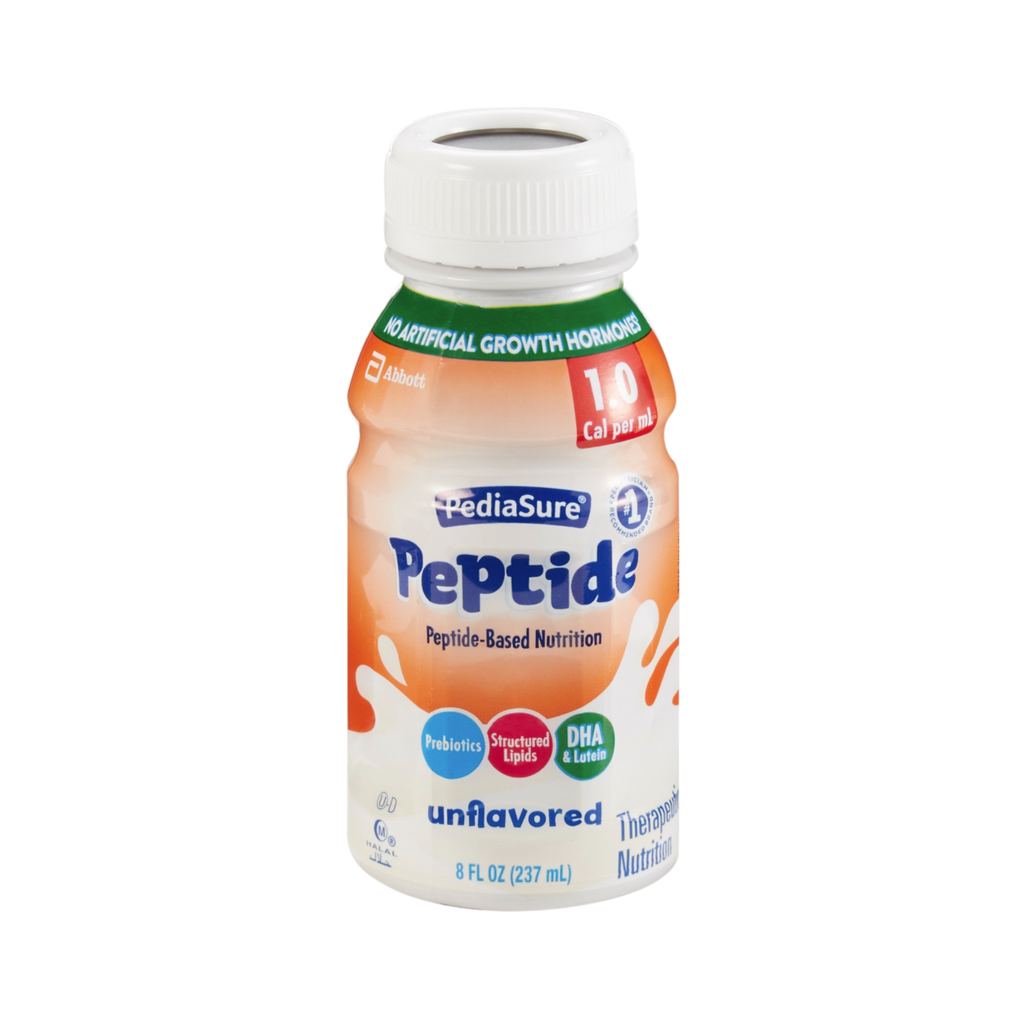PediaSure Peptide Unflavored 1.0 Cal Pediatric Oral Supplement, 8 Ounce Bottle - Case of 24