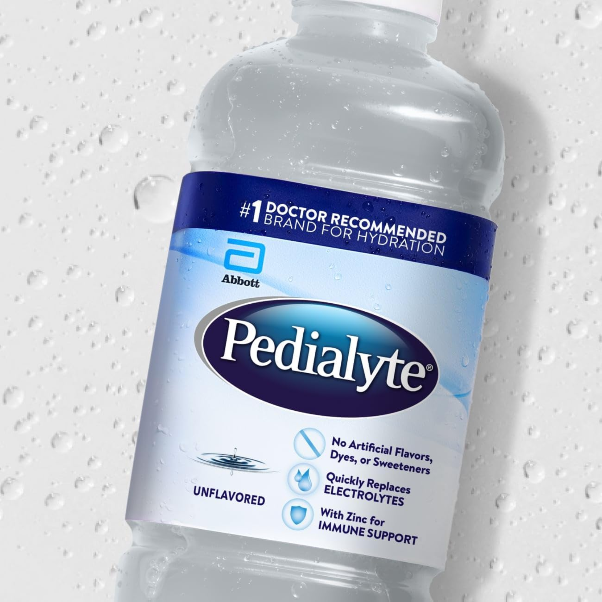 Pedialyte, Electrolyte Solution Hydration Drink, Unflavored, Doctor-Recommended for Rehydration Support, 33.8 fl oz