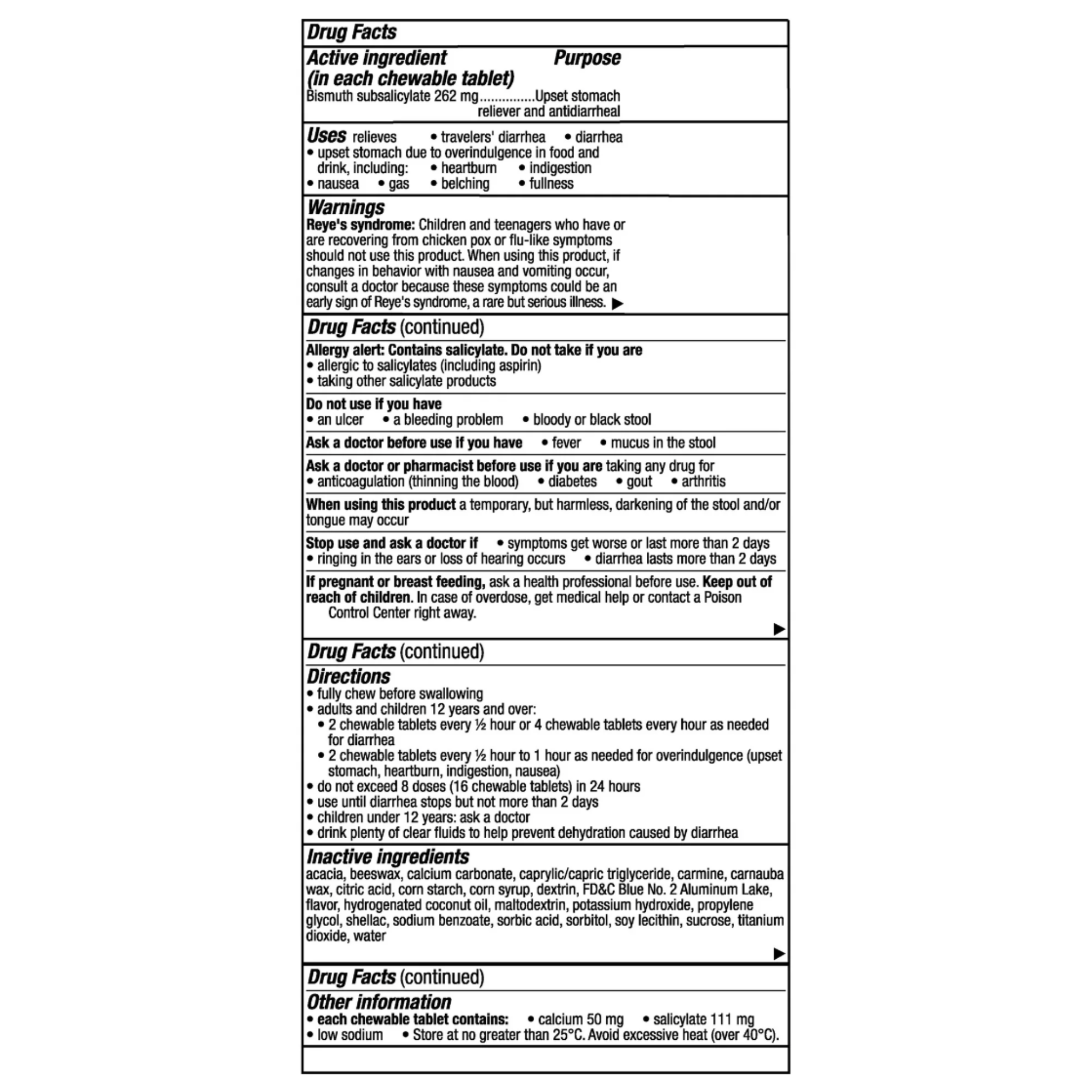 Pepto Bismol Chews, over-the-Counter Medicine, Nausea and Indigestion Relief, Berry Mint, 24 Tablets
