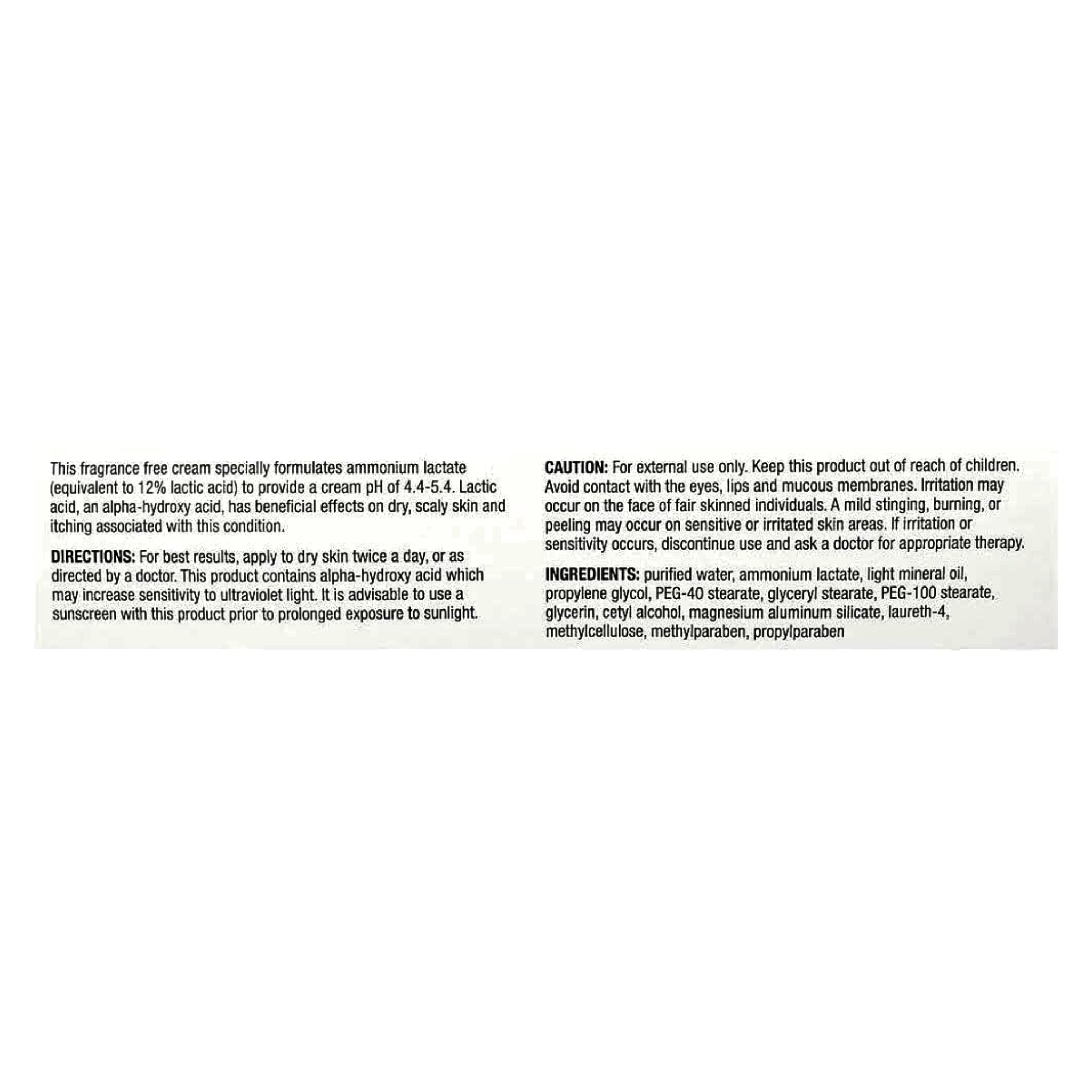 Perrigo, Ammonium Lactate 12% Cream, Hydrating & Exfoliating for Rough Dry Skin, 5 oz