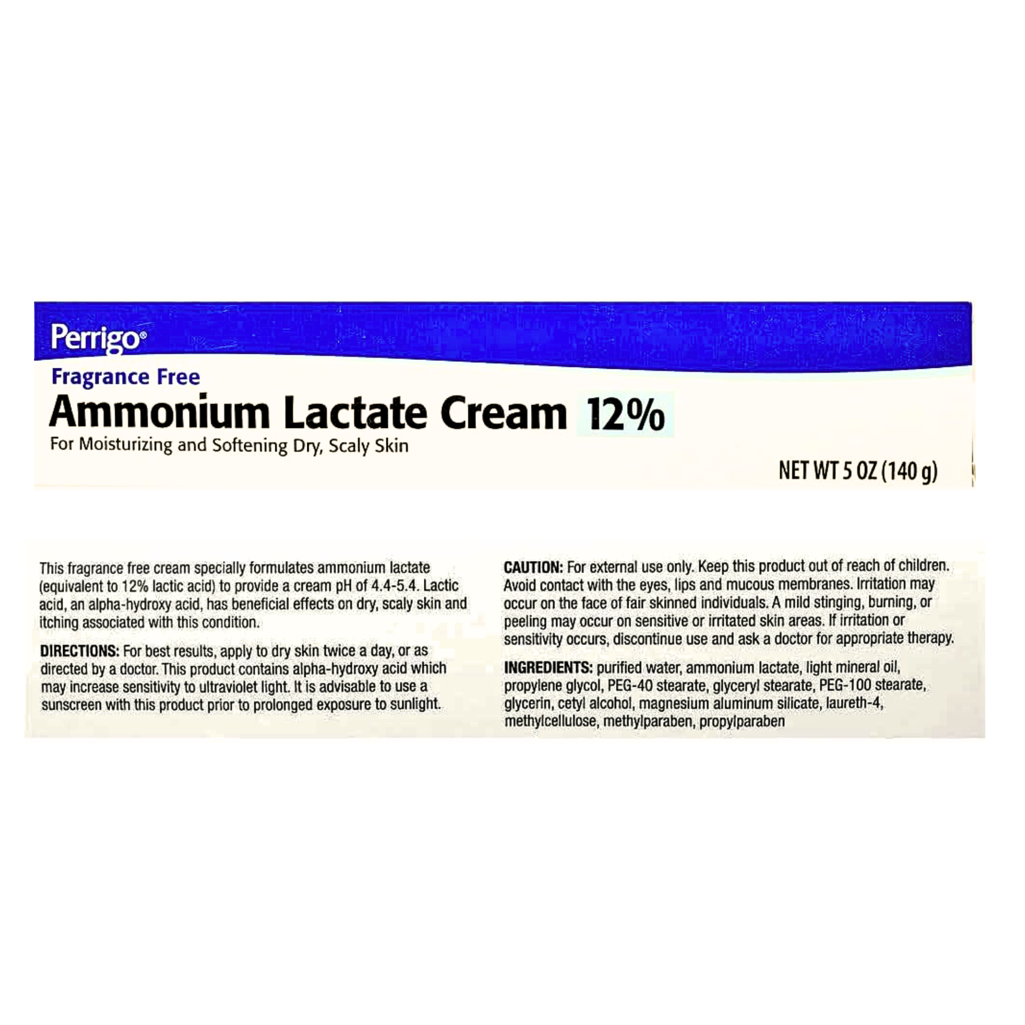 Perrigo, Ammonium Lactate 12% Cream, Hydrating & Exfoliating for Rough Dry Skin, 5 oz
