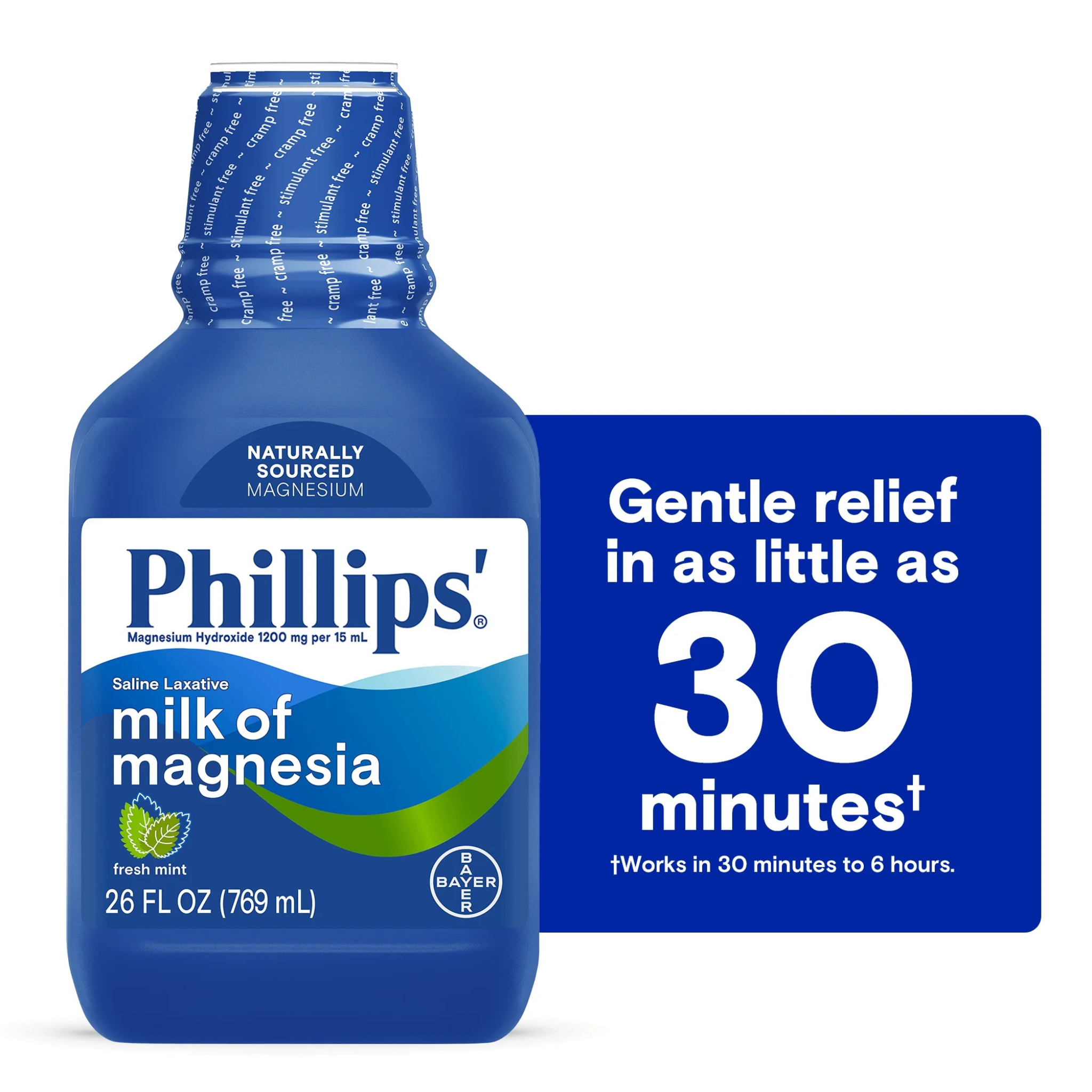 Phillips' Milk of Magnesia Liquid Laxative, Fresh Mint, 26 fl oz