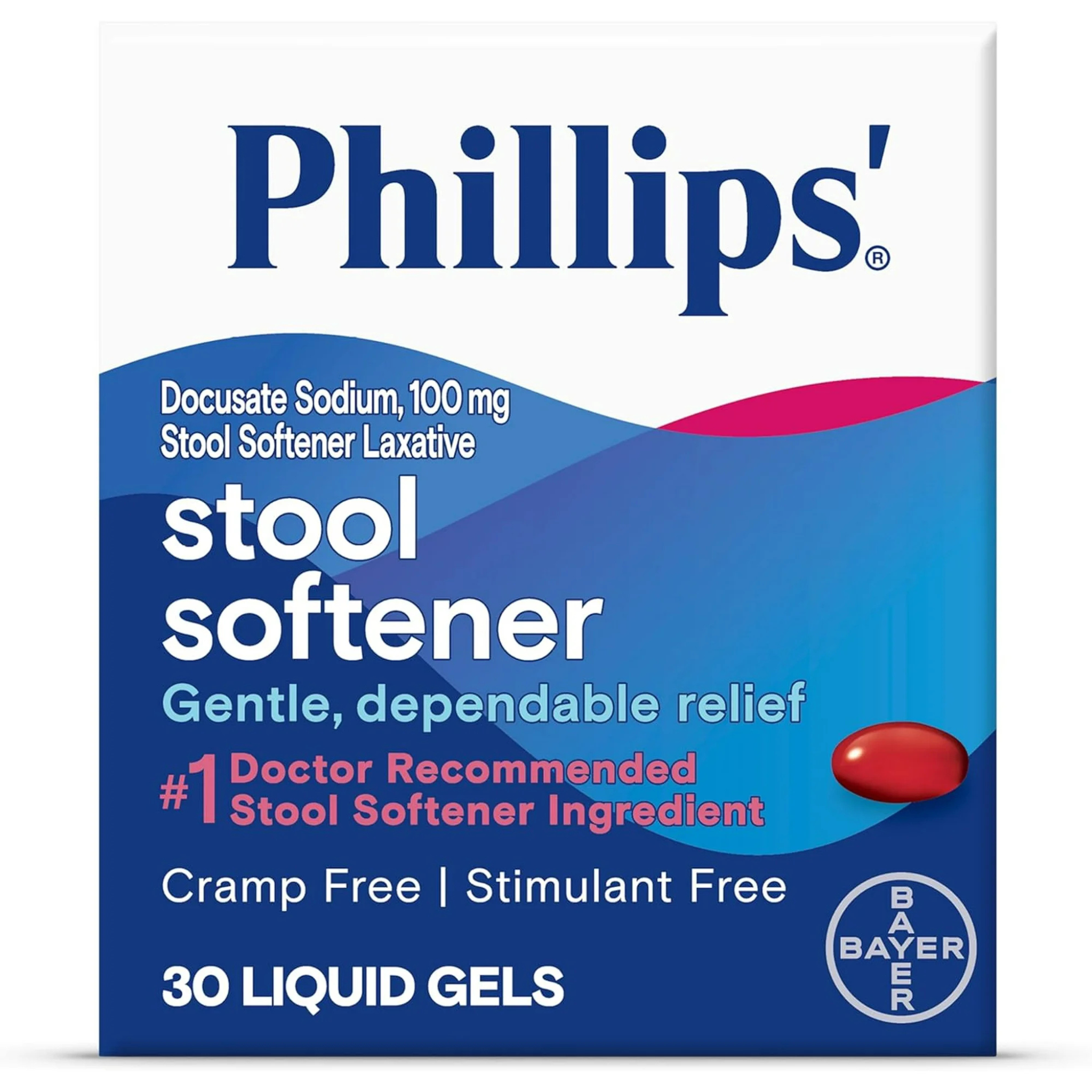 Phillips' Stool Softener Liquid Gels 30 Liquid Gels