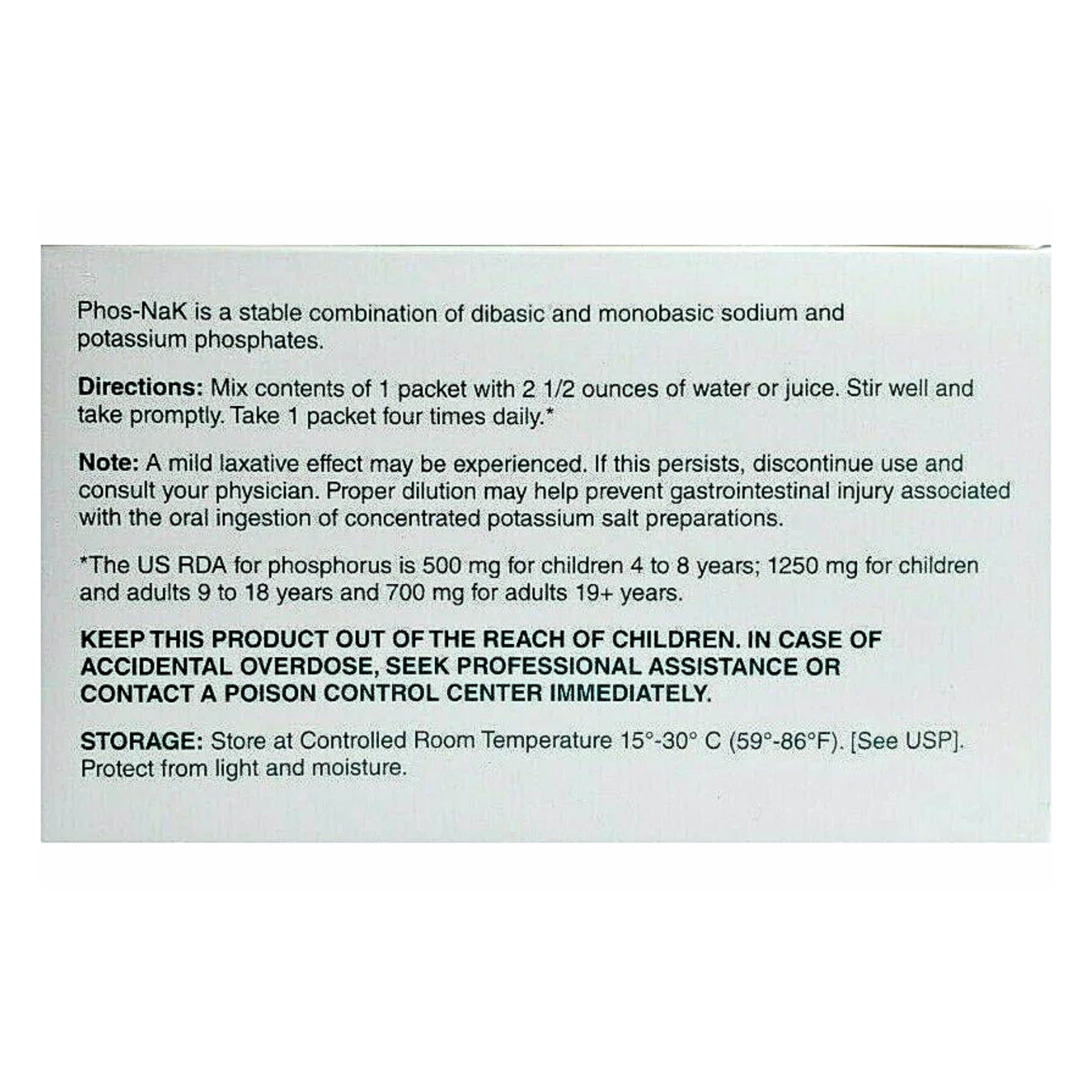 Phos-Nak, Phosphate Supplement Powder, Supports Electrolyte Balance & Bone Health, 100 Packets
