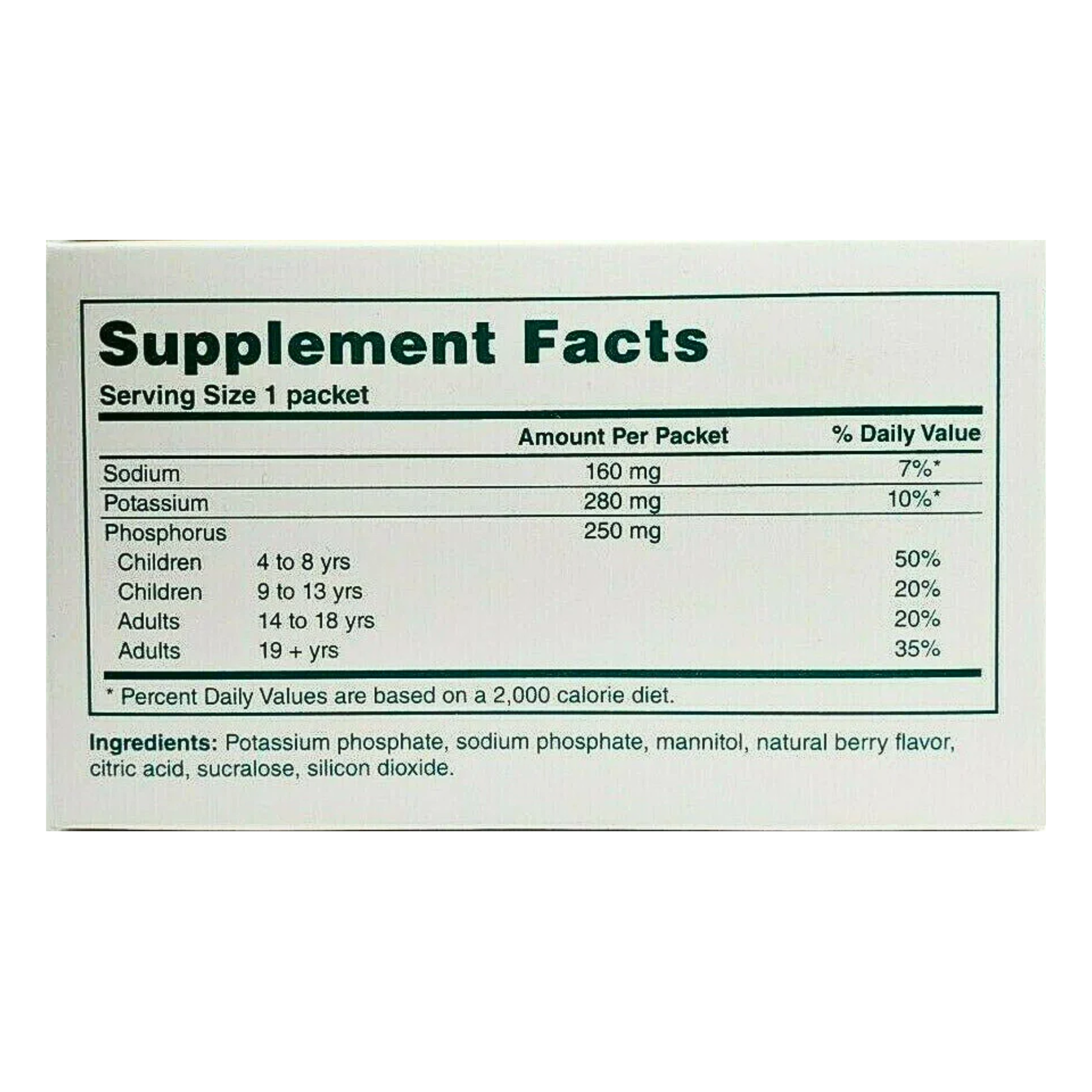 Phos-Nak, Phosphate Supplement Powder, Supports Electrolyte Balance & Bone Health, 100 Packets
