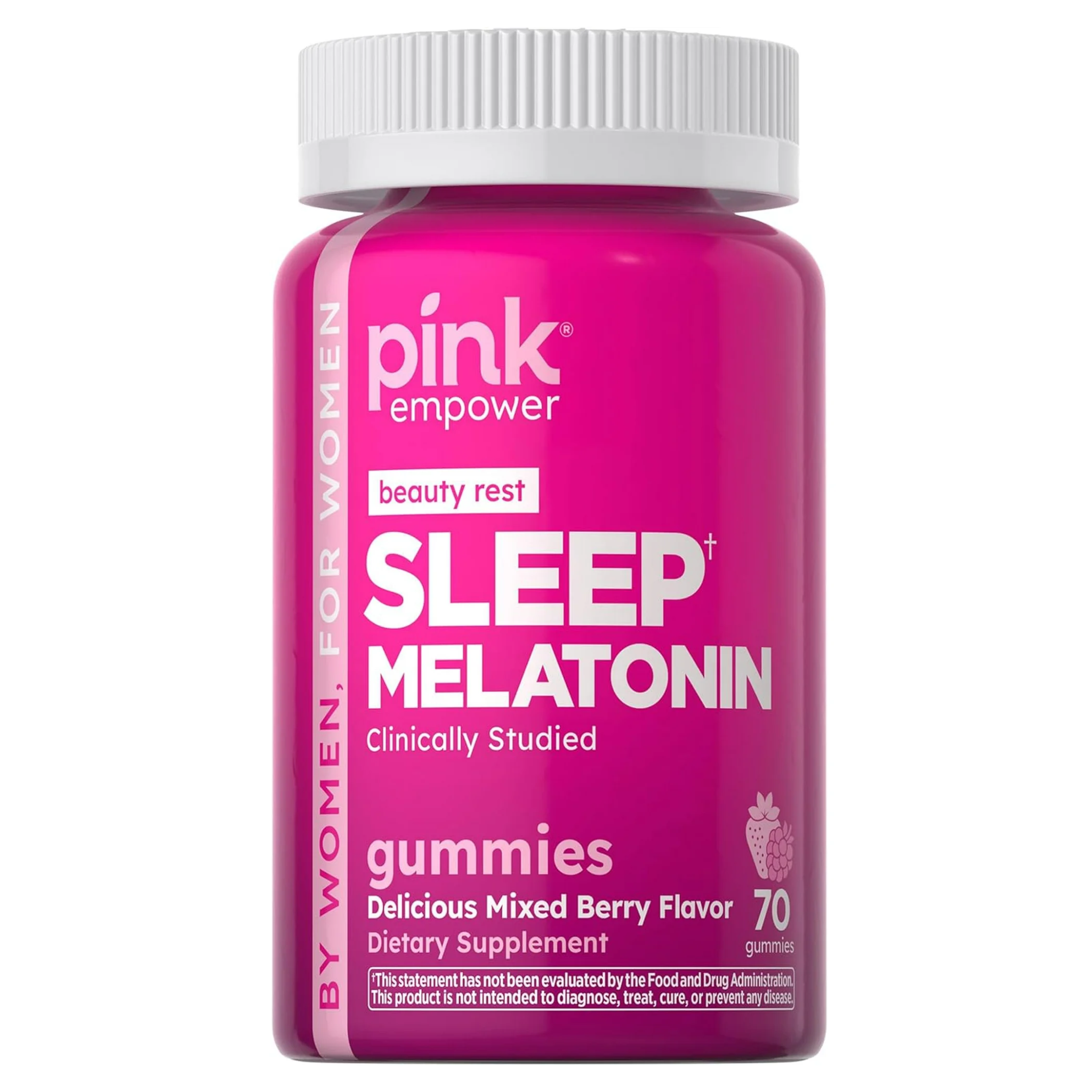 Pink, Sleep Melatonin Gummies, Natural Mixed Berry Flavor, 70 Count