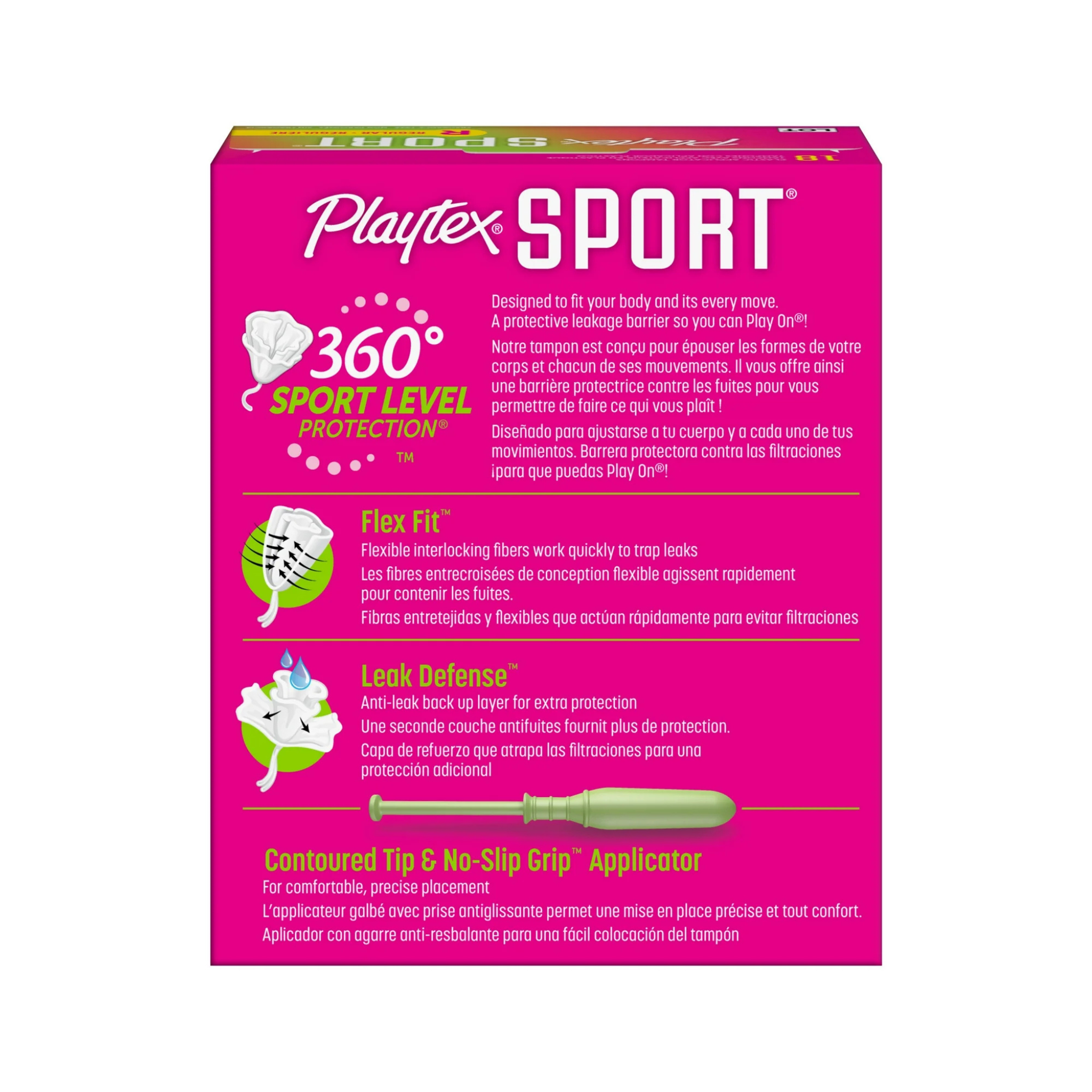 Playtex Sport Plastic Tampons, Unscented, Regular, 18 Ct - Pharmaful