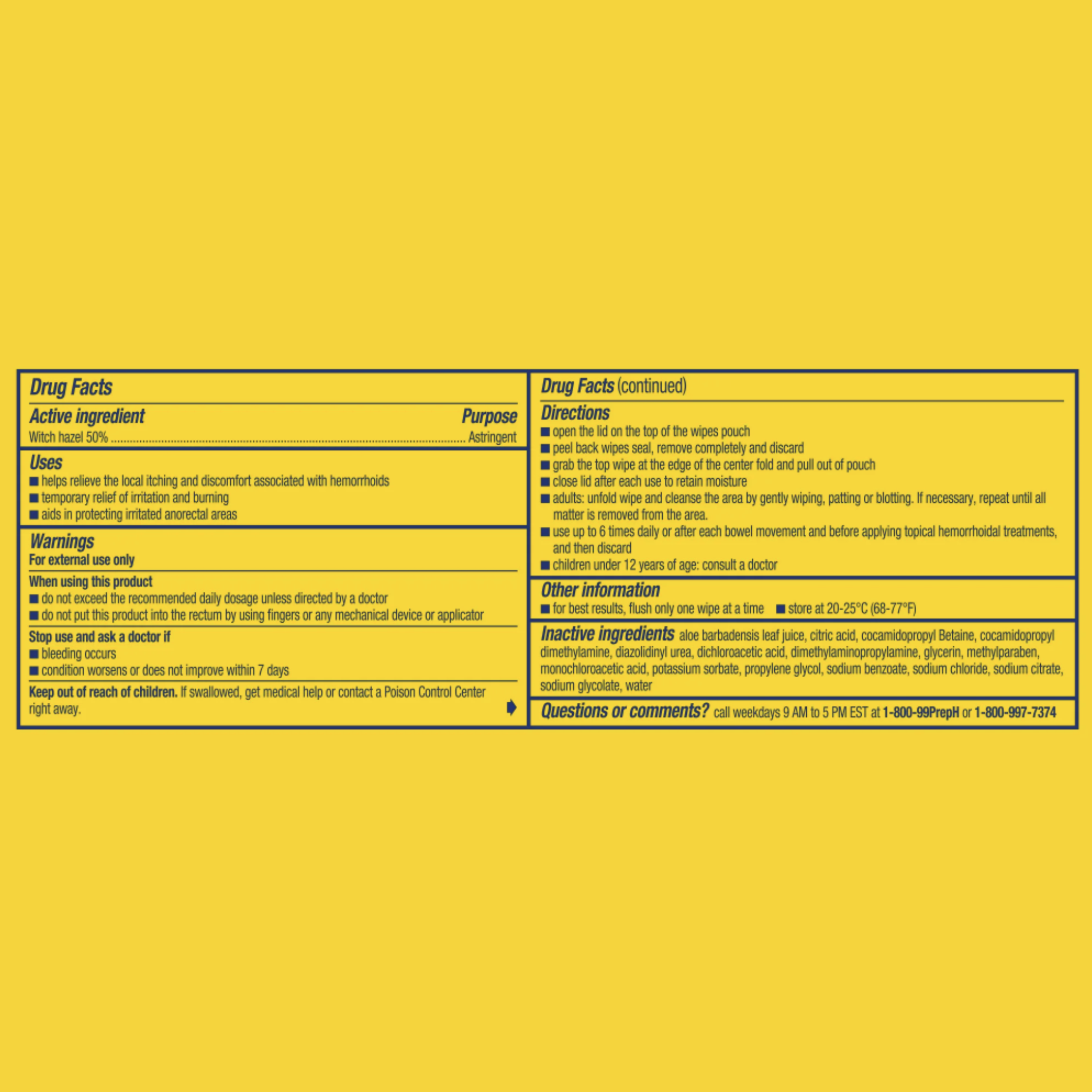 Preparation H Hemorrhoid Wipes with Witch Hazel - 48 Count