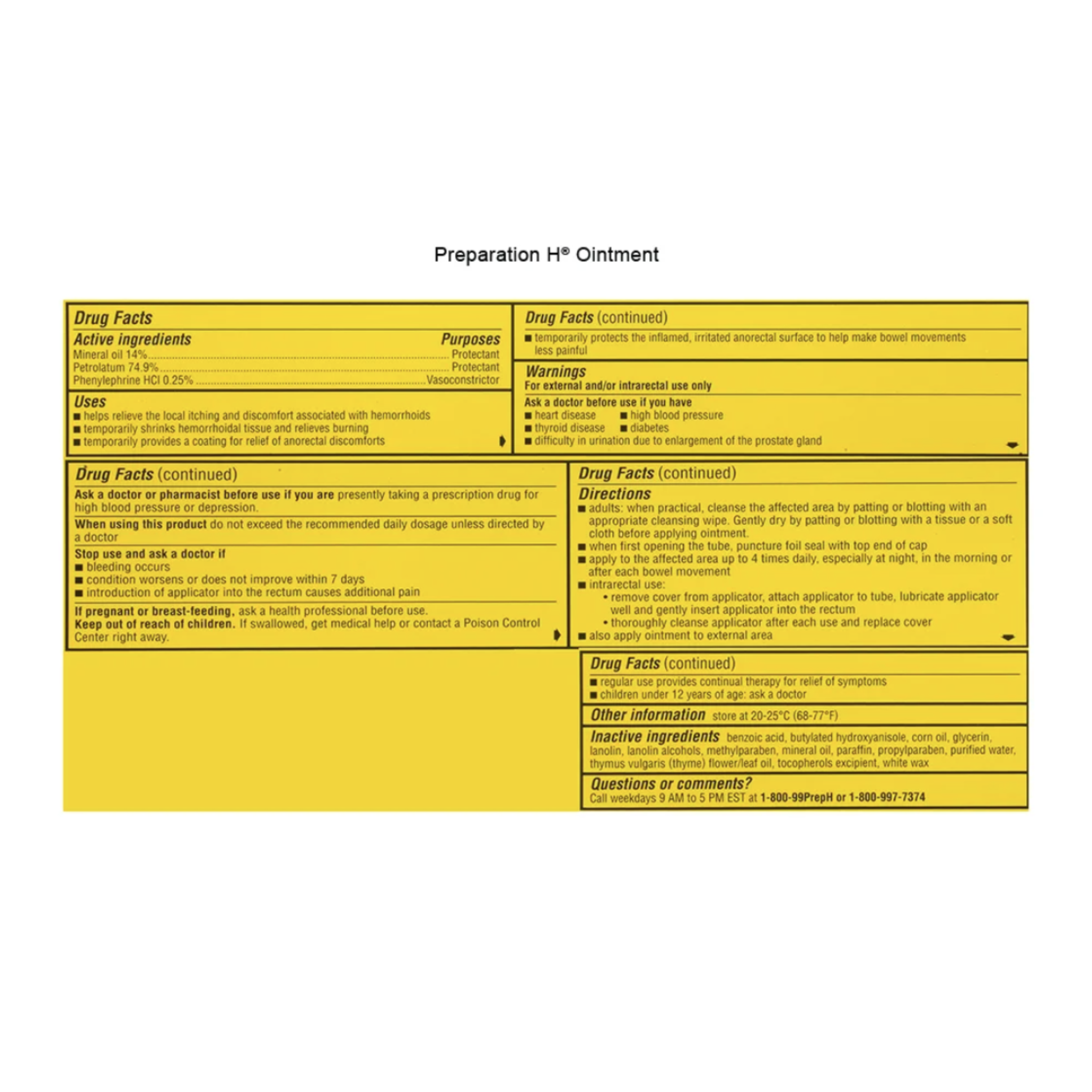 Preparation H Ointment for Hemorrhoid Relief, Burning and Itching, 1 Oz.
