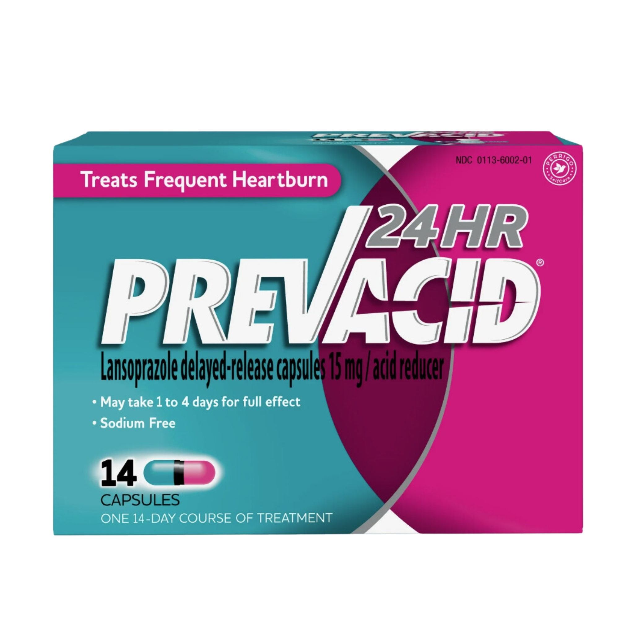 Prevacid 24HR, Lansoprazole Delayed-Release Capsules 15 mg, Acid Reducer, Clinically Proven, Treats Frequent Heartburn, 14 Count,  Pack of 3 - Pharmaful