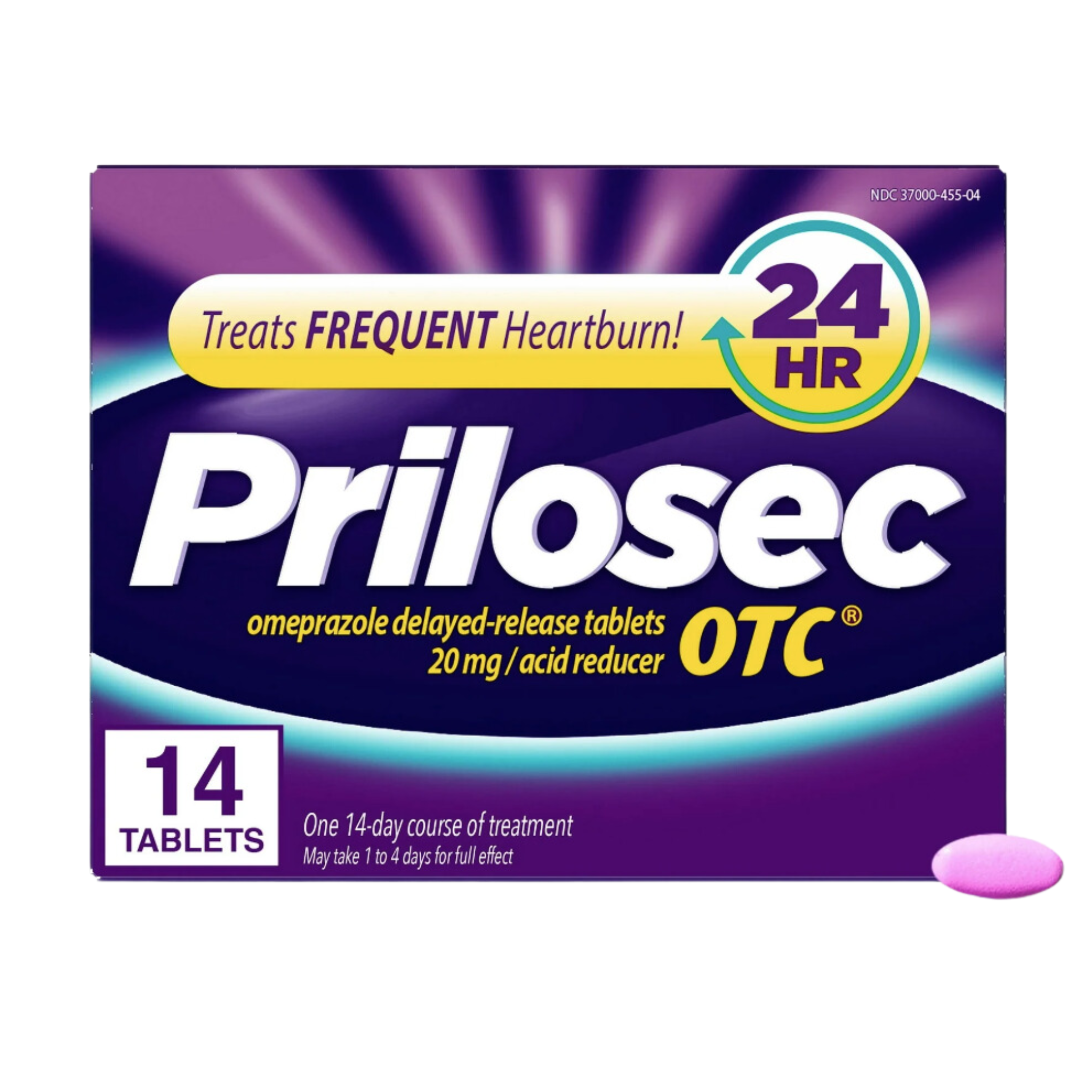 Prilosec OTC Heartburn Relief, Omeprazole over-The-Counter Medicine, Acid Reducer Tablets, 14 Ct