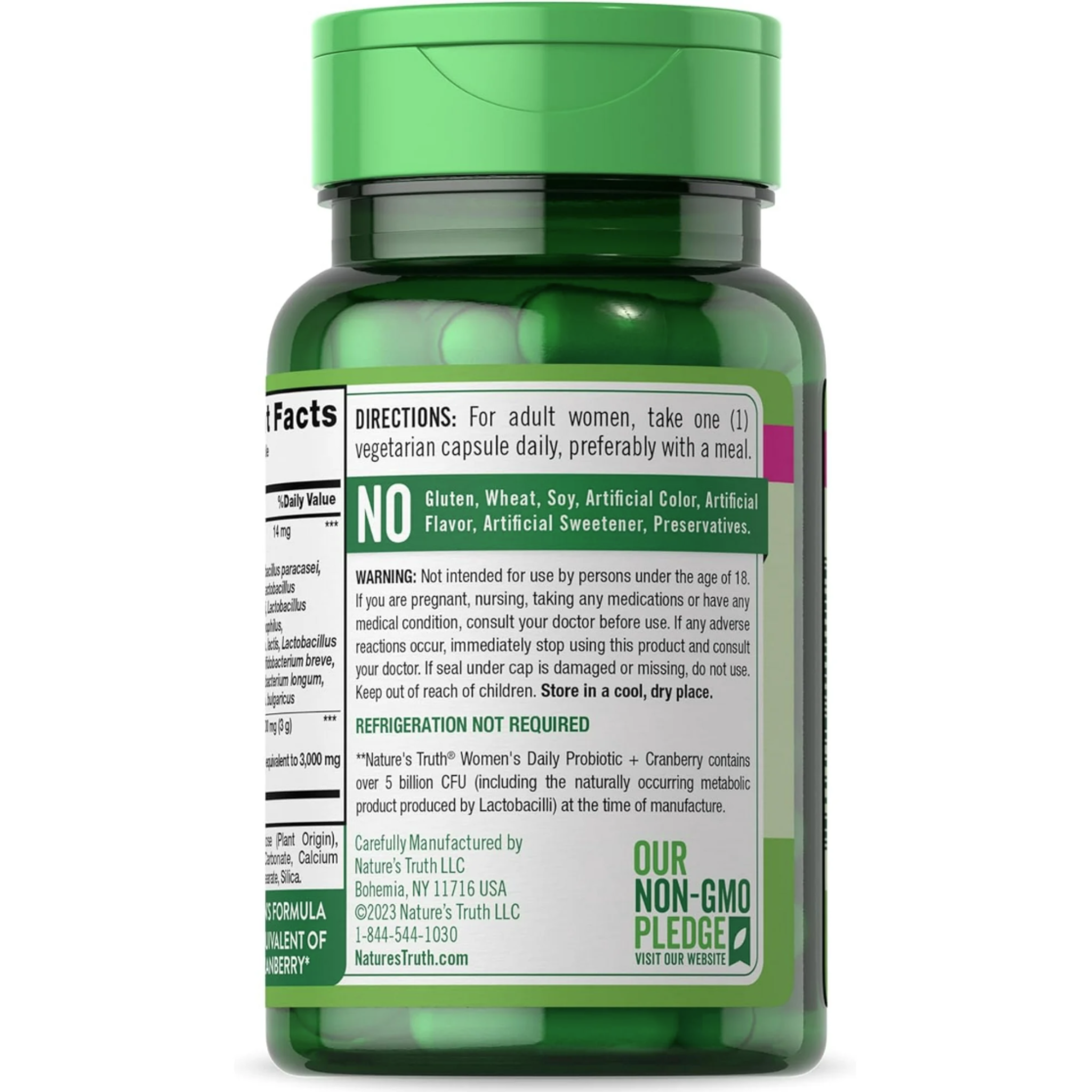 Probiotics for Women, 5 Billion Active Cultures, 40 Vegetarian Capsules, With Cranberry, Non-GMO, Gluten Free, By Natures Truth