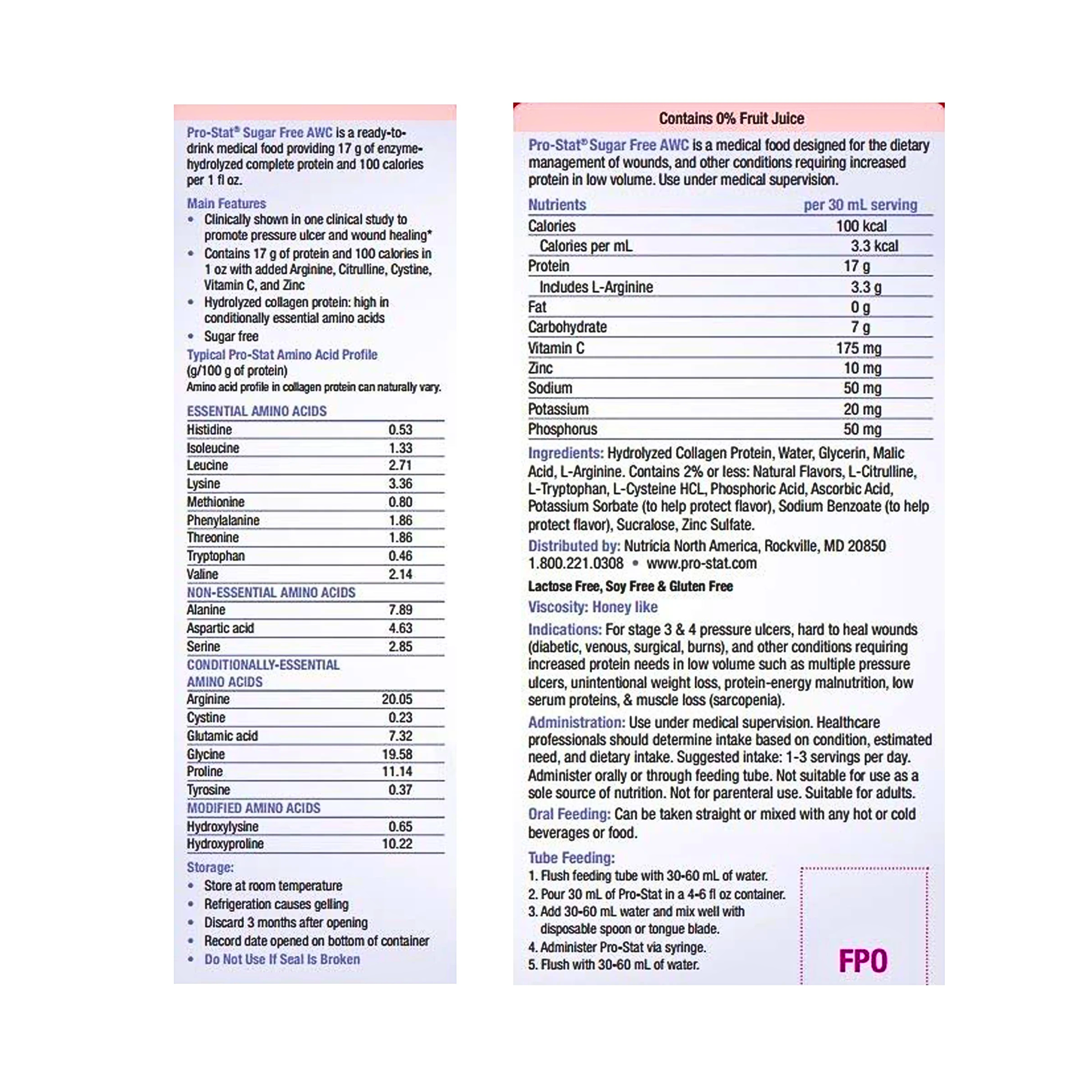 Pro-Stat, Sugar-Free AWC Protein Supplement, Wild Cherry Punch Flavor, Ready-to-Use, 30 oz Bottle