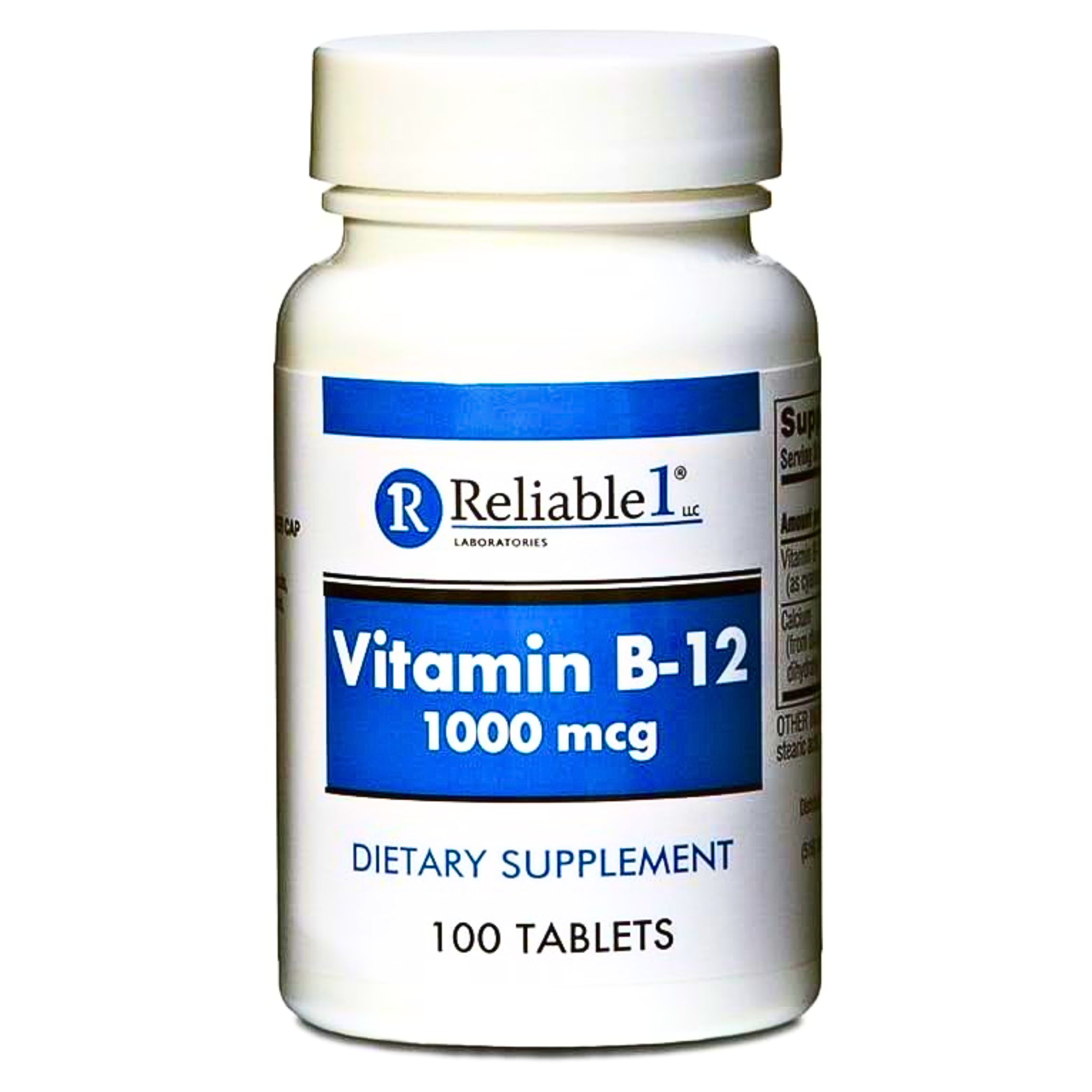 Reliable-1, Vitamin B-12 1000 mcg Tablets, Supports Energy & Nervous System Health, 100 Count
