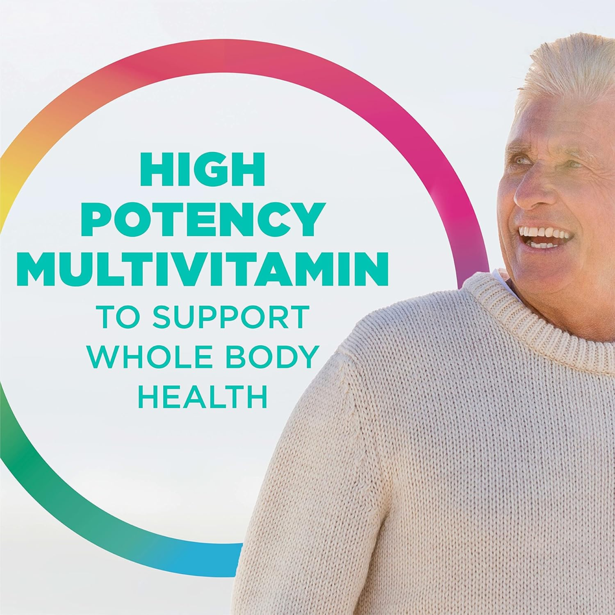 Rainbow Light, Active Adult 50+ Multivitamin, With Real Food Nutrients, Vegan Formula for Daily Wellness, 90 Vegan Caplets