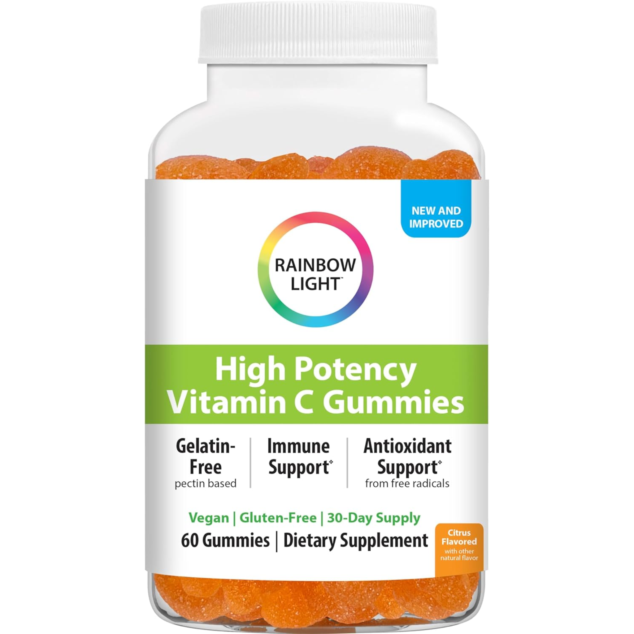 Rainbow Light, High-Potency Vitamin C Gummies, Antioxidant and Immune Support, With Vitamin C, Vegan and Gluten-Free, Great Tasting Supplement, 60 Count (Pack of 12)