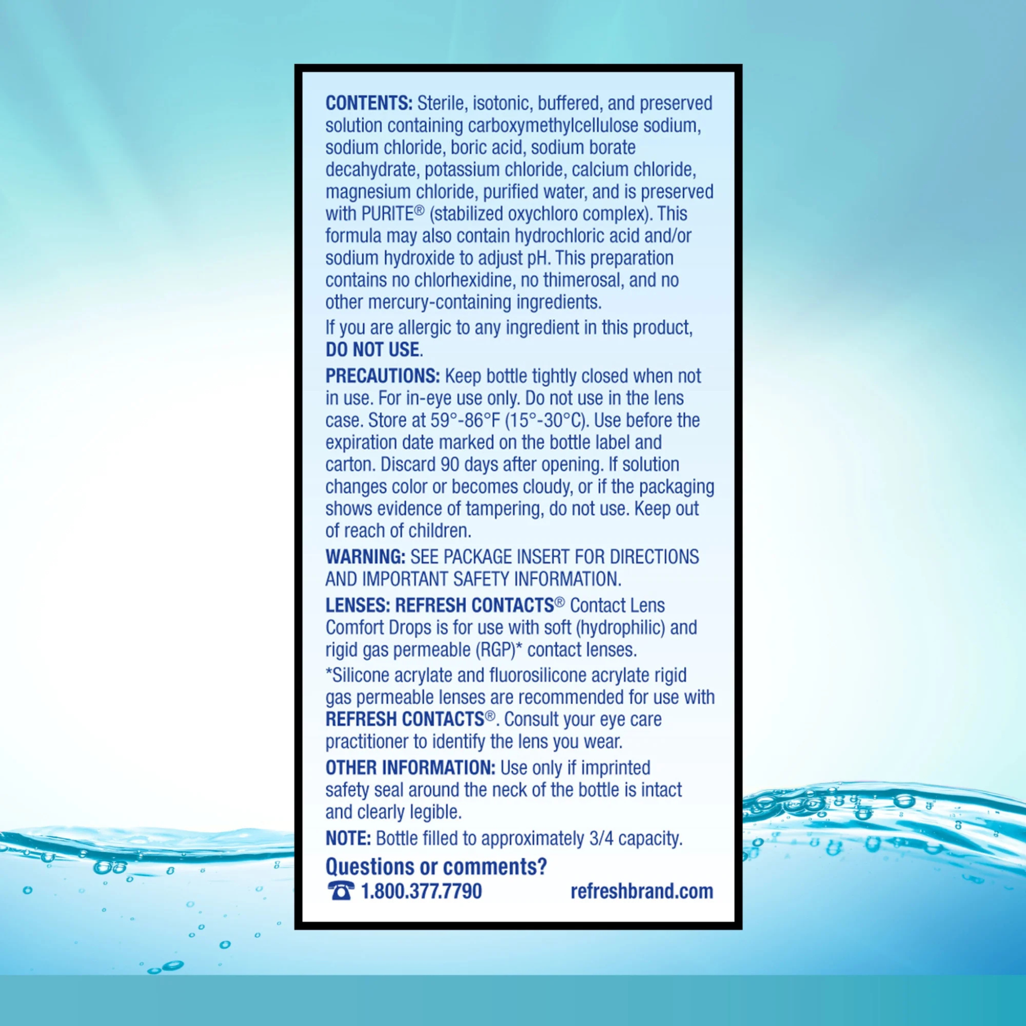 Refresh Contacts Contact Lens Comfort Drops For Use with Contact Lenses, 12 ml