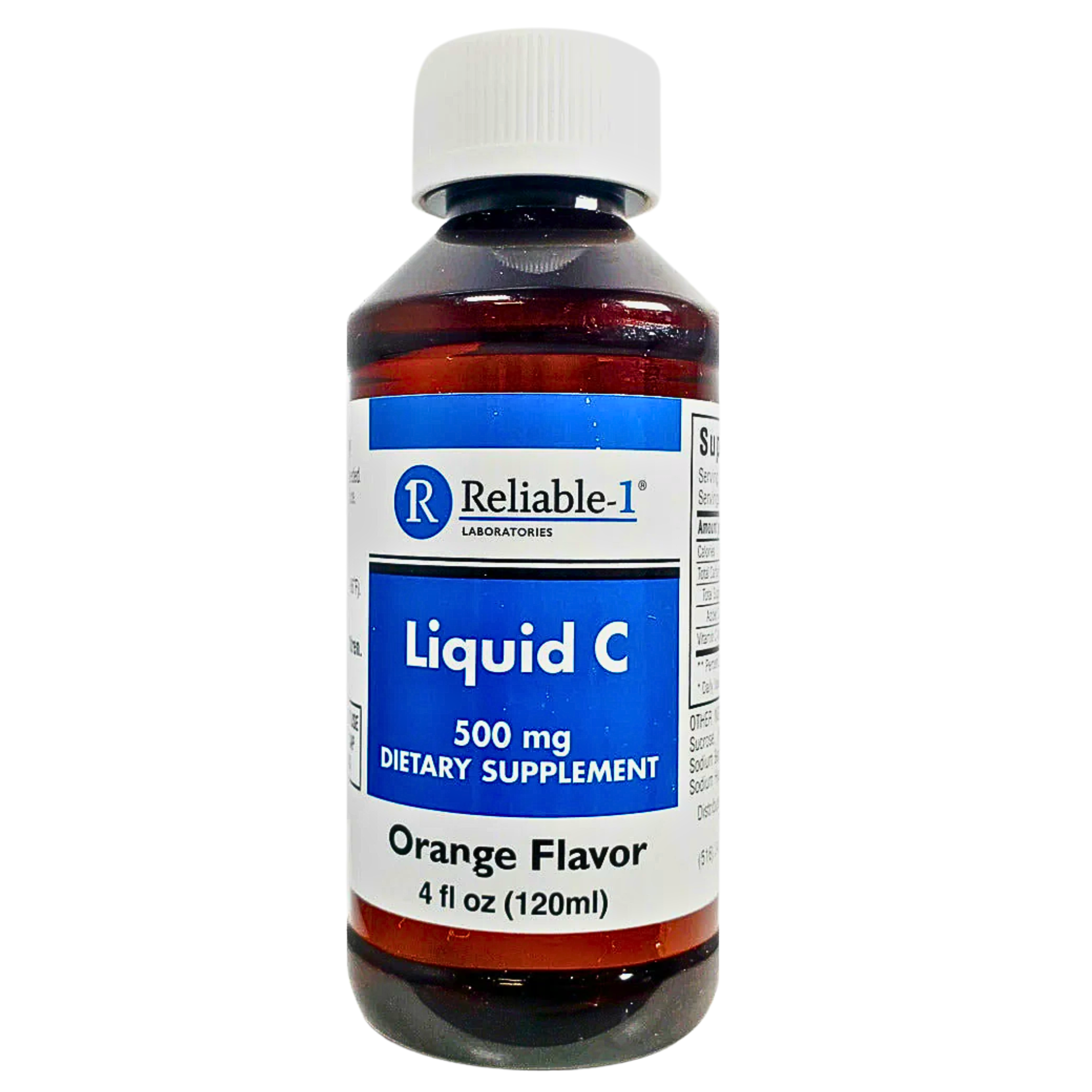Reliable-1 Laboratories, Liquid C Dietary Supplement, Immune Support, Orange Flavor, 500mg, 4 Oz
