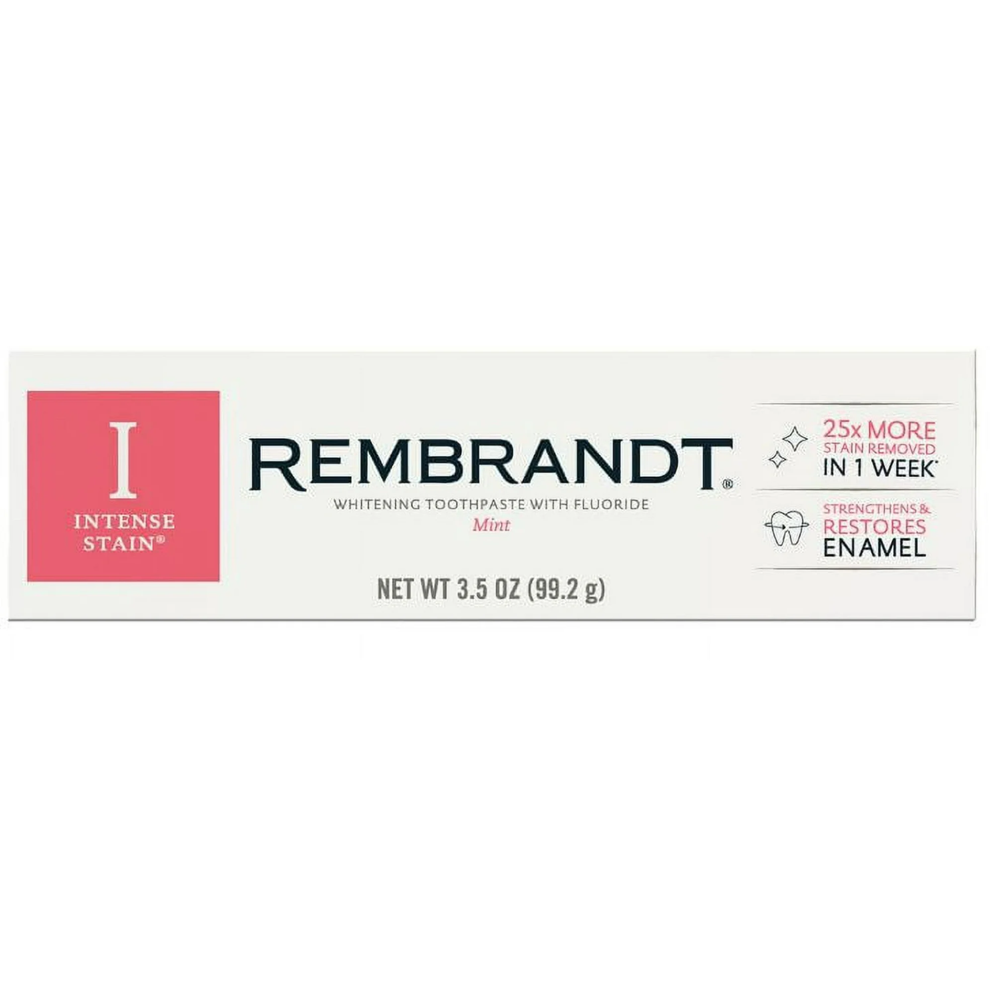 Rembrandt, Whitening Toothpaste Intense Stain, Mint Flavor for Deep Cleaning and Stain Removal, 3.50 oz