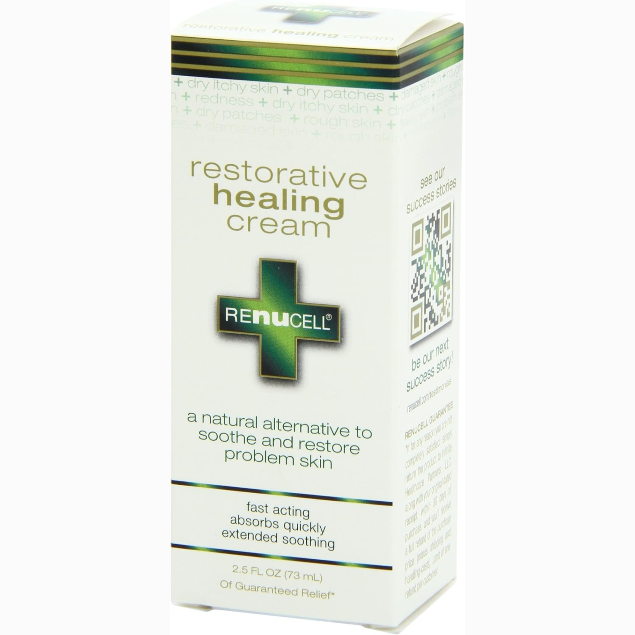 Renucell, Restorative Healing Cream, Moisturizing and Nourishing Skin Care, 2.5 Ounce