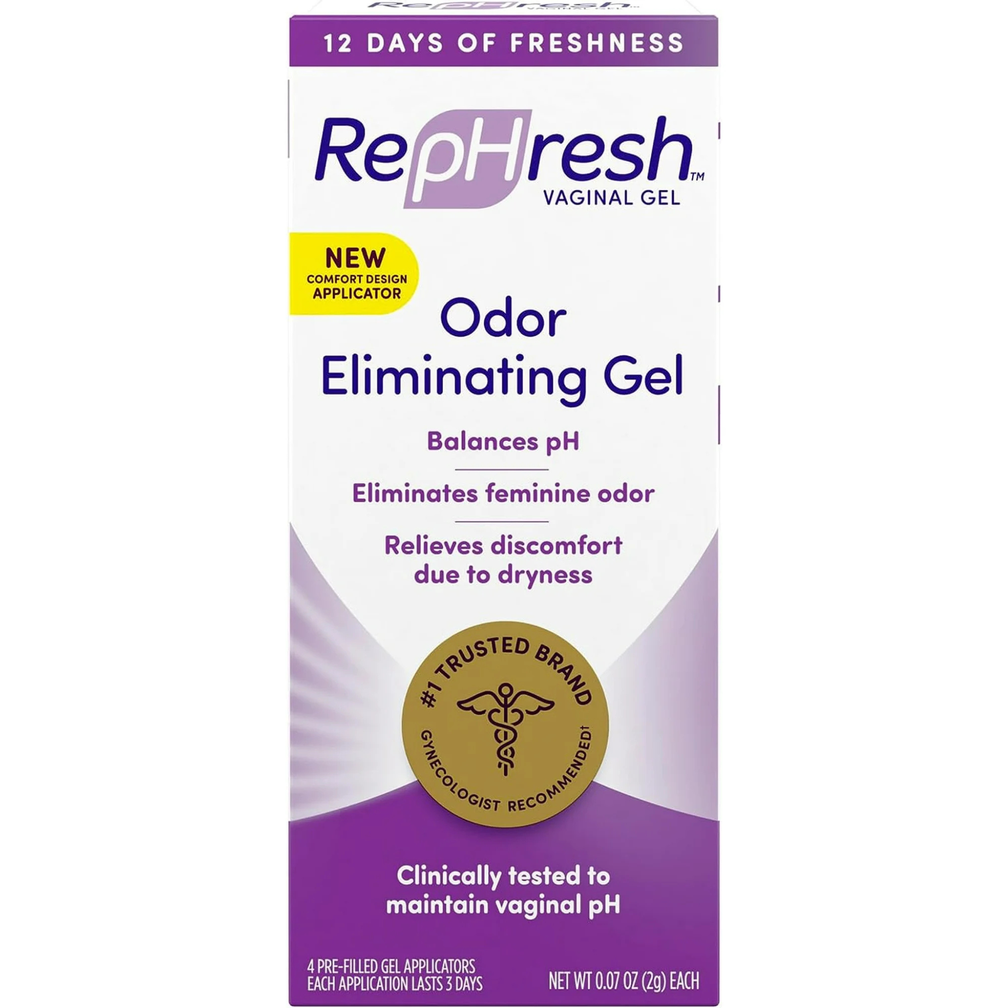 RepHresh Odor Eliminating Vaginal Gel, 0.07 oz, 4 Count