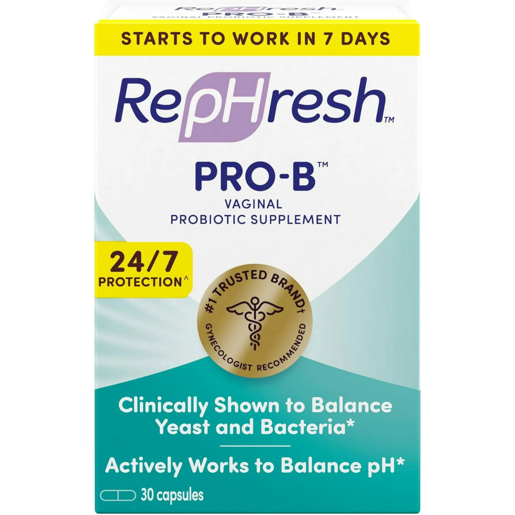 RepHresh Pro-B Probiotic Supplement for Women, 30 Oral Capsules