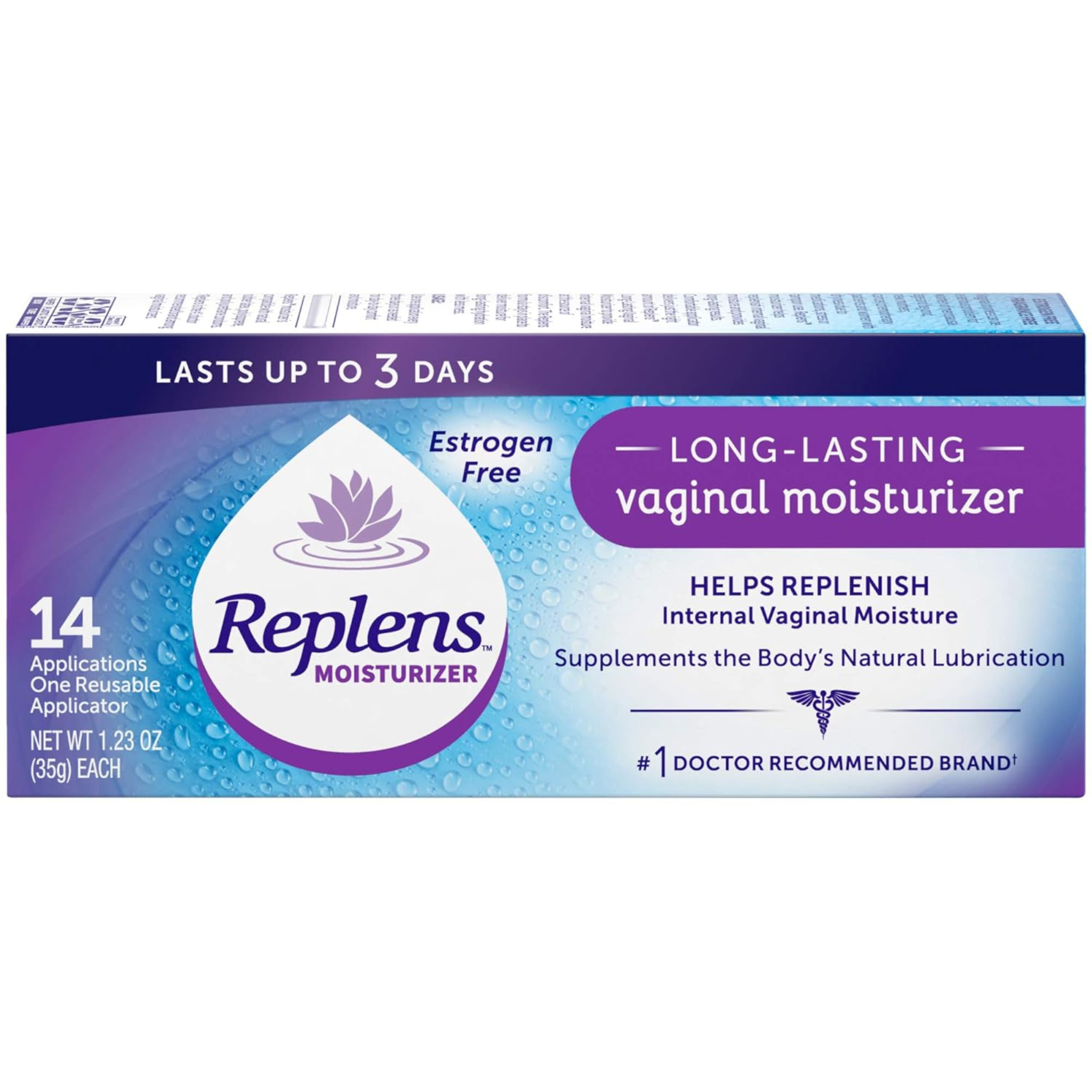 Replens Long-Lasting Vaginal Moisturizer Gel with Reusable Applicator, 14 Count