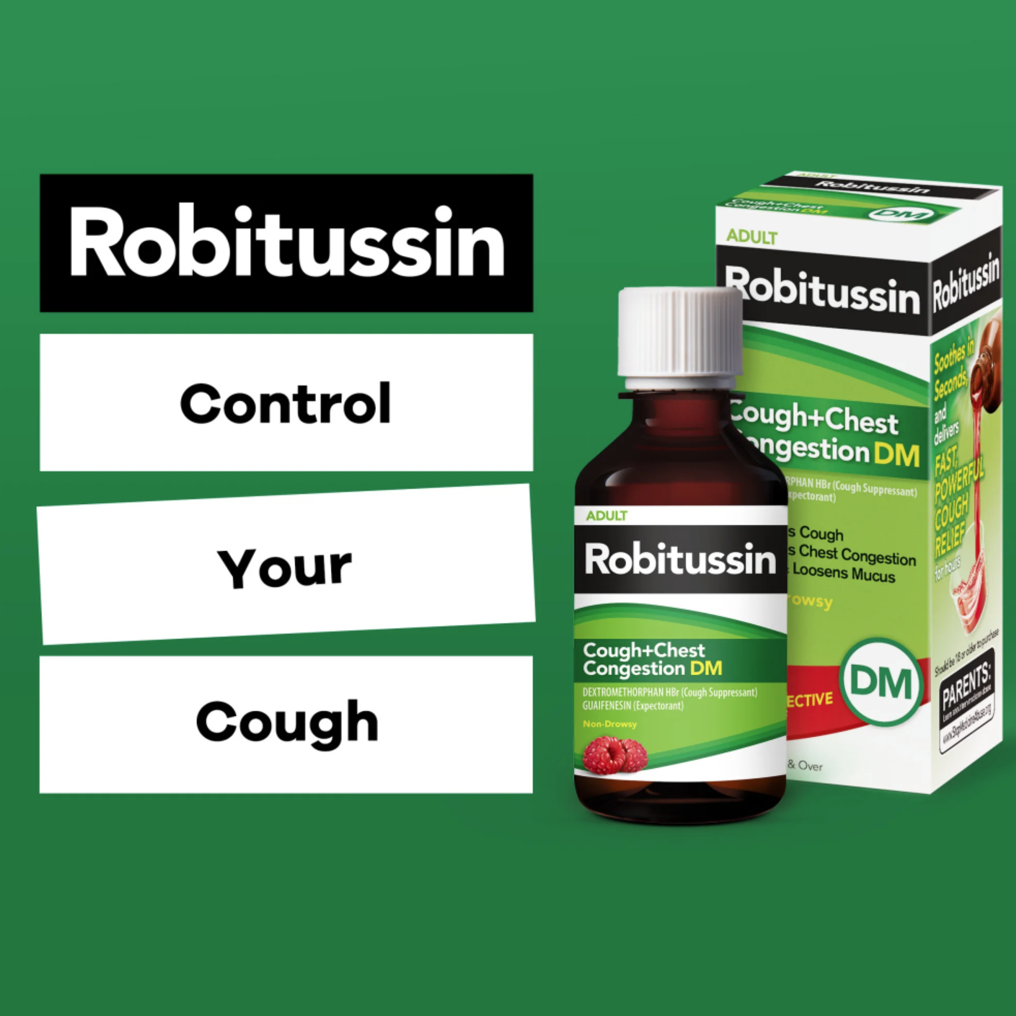Robitussin Adult Cough Congestion DM and Cold Medicine, Raspberry, 8 Fl Oz - Pharmaful