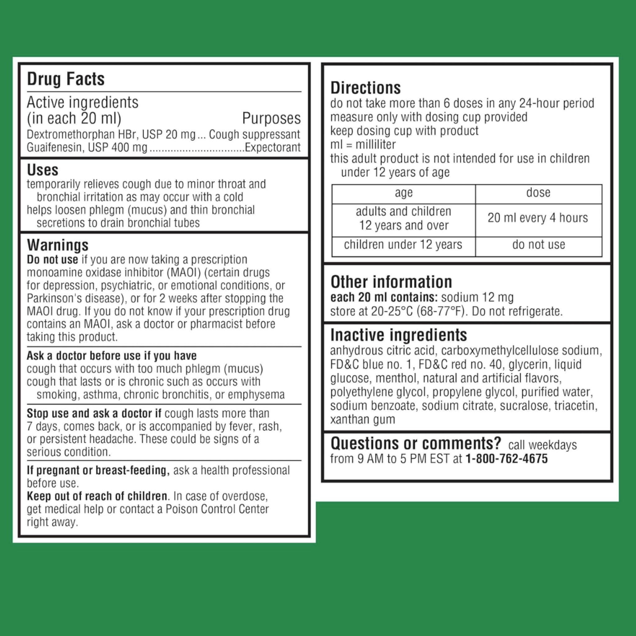 Robitussin Max Strength Cough Congestion DM and Cold Medicine, 4 Fl Oz