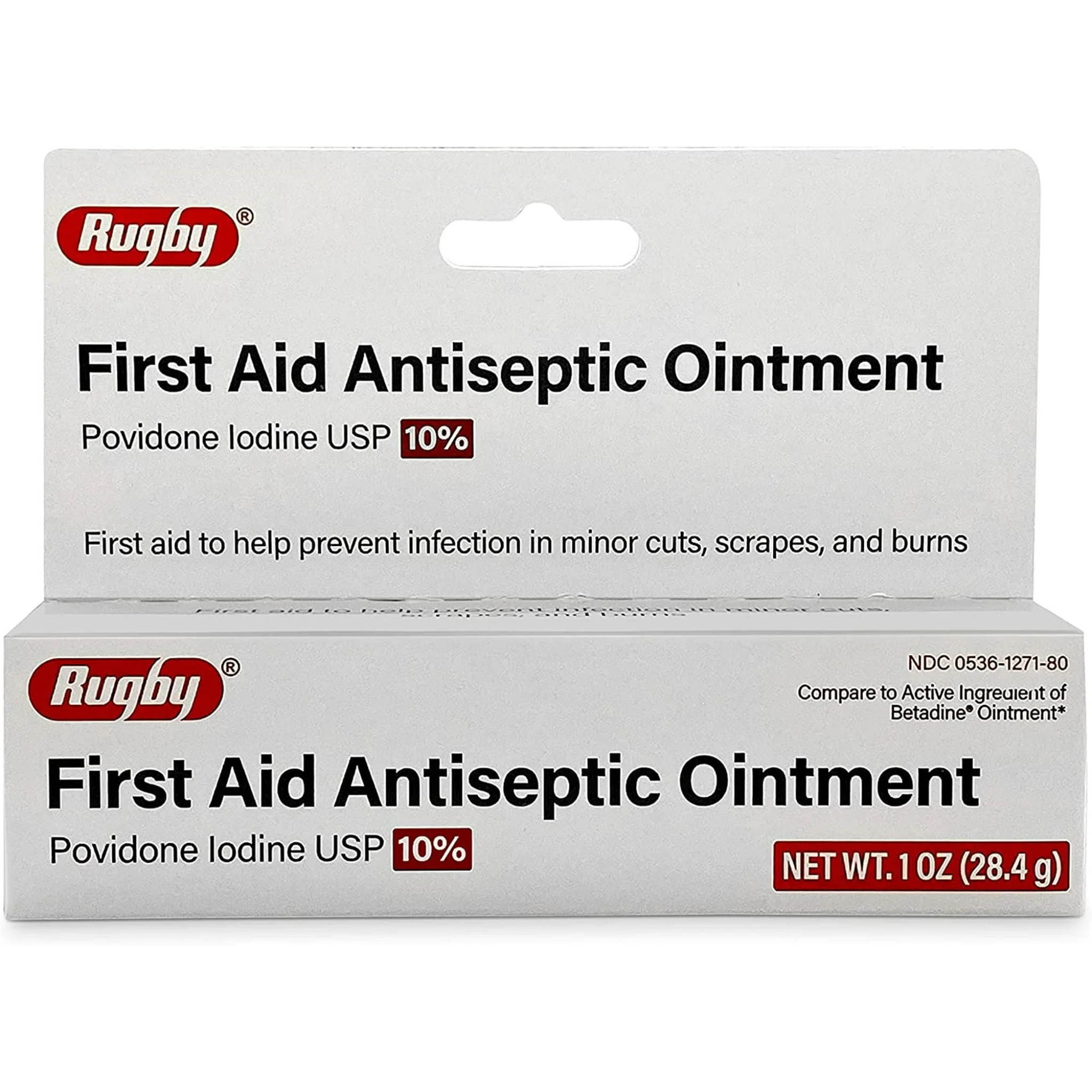 Rugby, Povidone Iodine 10%, First Aid Ointment for Minor Wounds and Cuts, 1 oz