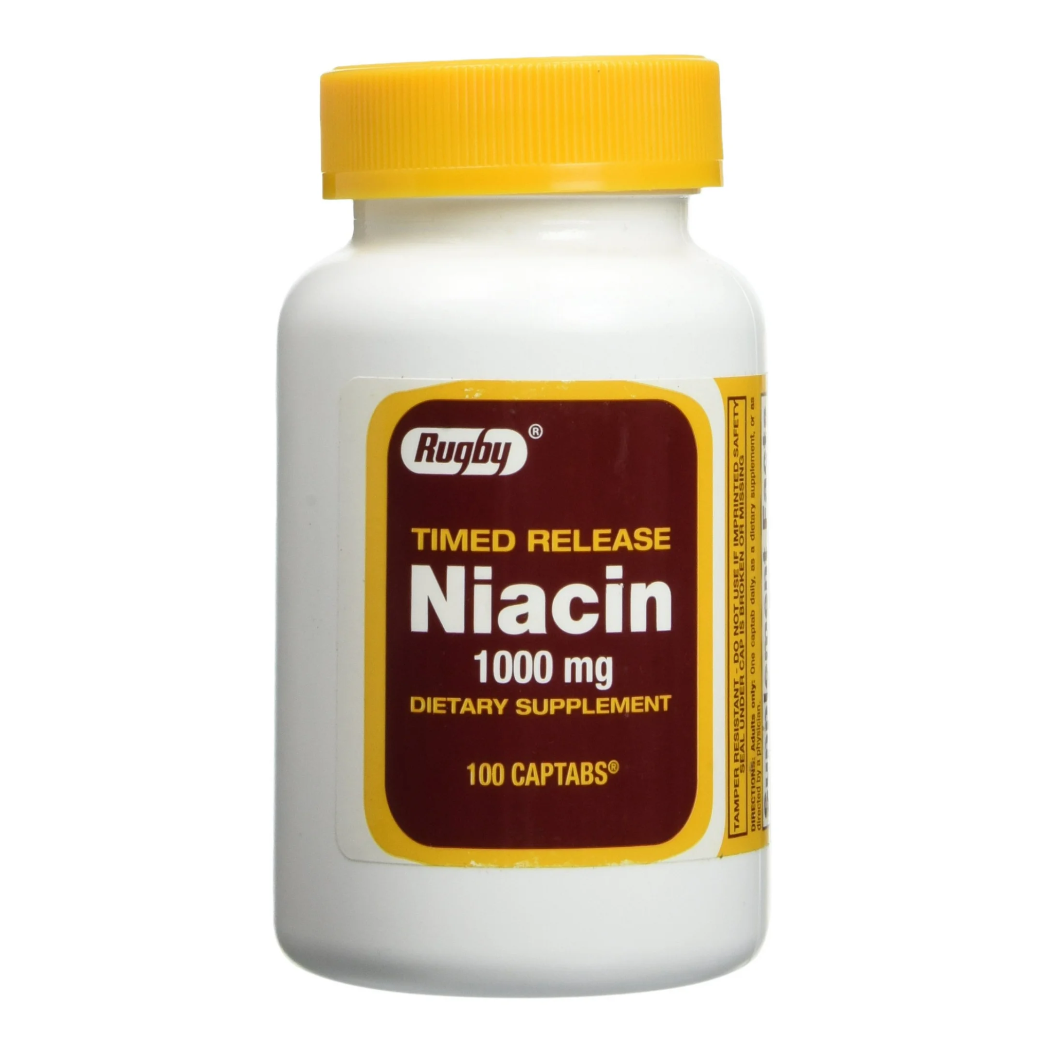 Rugby, Niacin Time Release, Supports Metabolism & Cardiovascular Health, 1000 mg, 100 Count