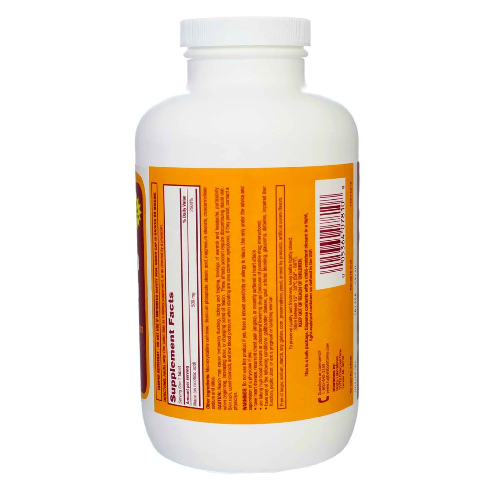 Rugby, Niacin Tablets, Supports Energy & Metabolism, 500 mg, 1000 Count