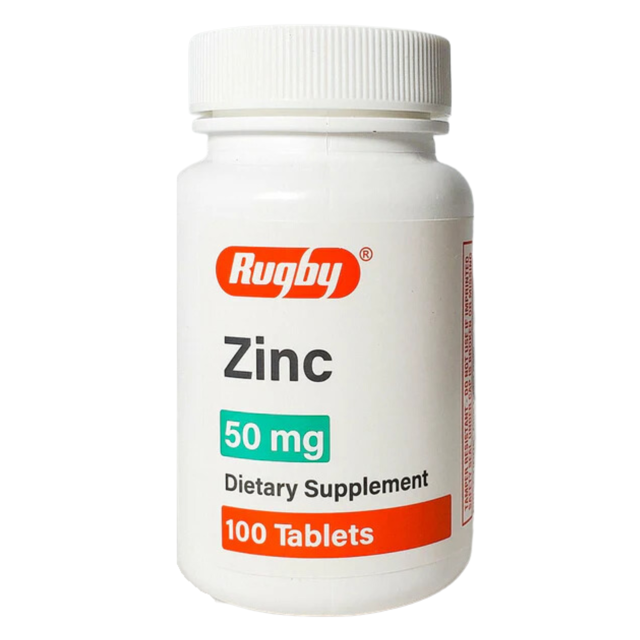 Rugby, Zinc 50 mg, Essential Mineral Supplement for Immune & Cellular Support, 100 Tablets