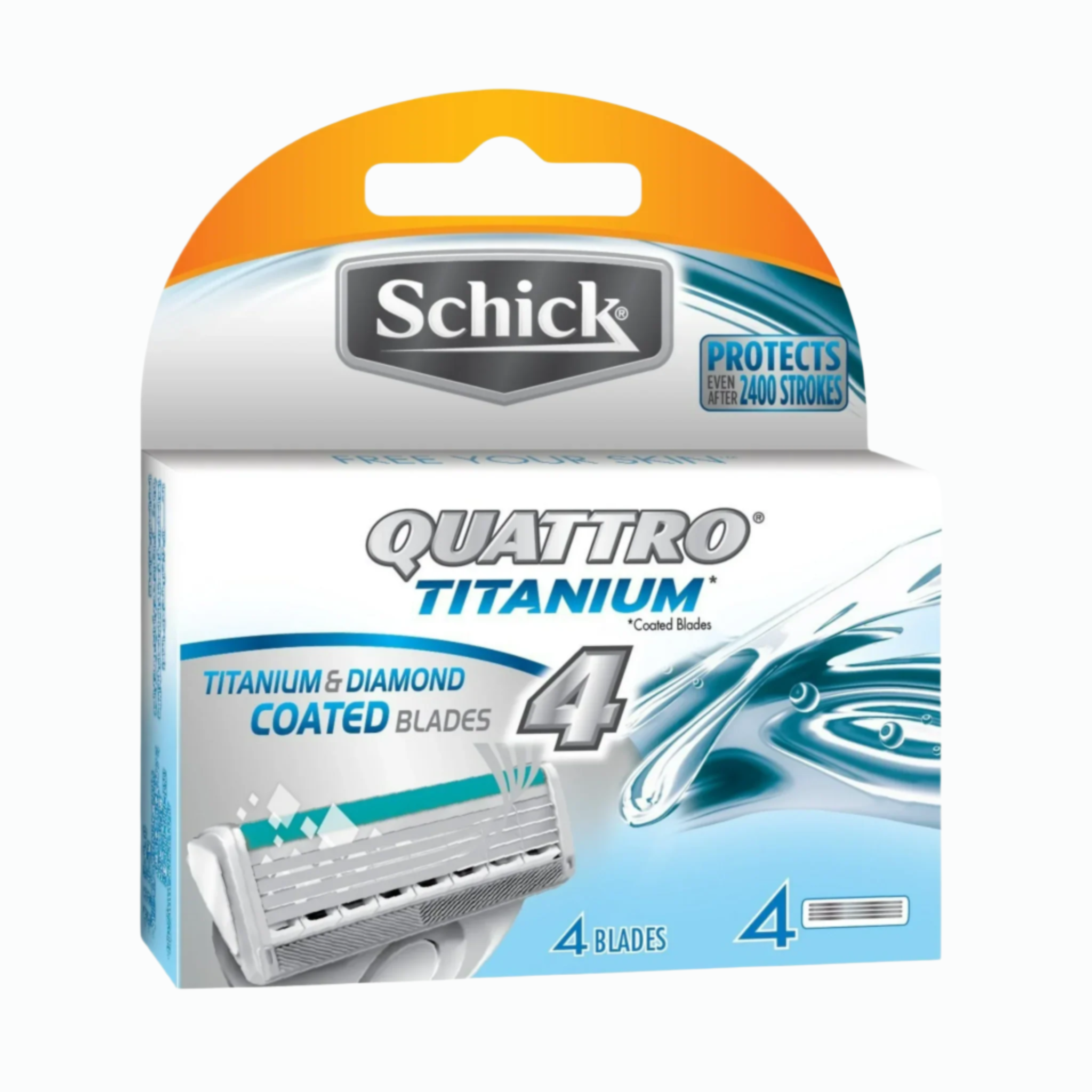 Schick, Quattro Titanium Razor Blade Refill Cartridges, Smooth and Precise Shave for Men, 4 Count