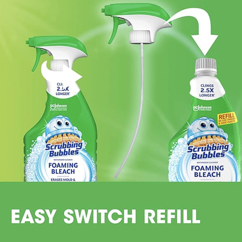 Scrubbing Bubbles Foaming Bleach Bathroom Cleaner, Refill Bottle, 32 oz