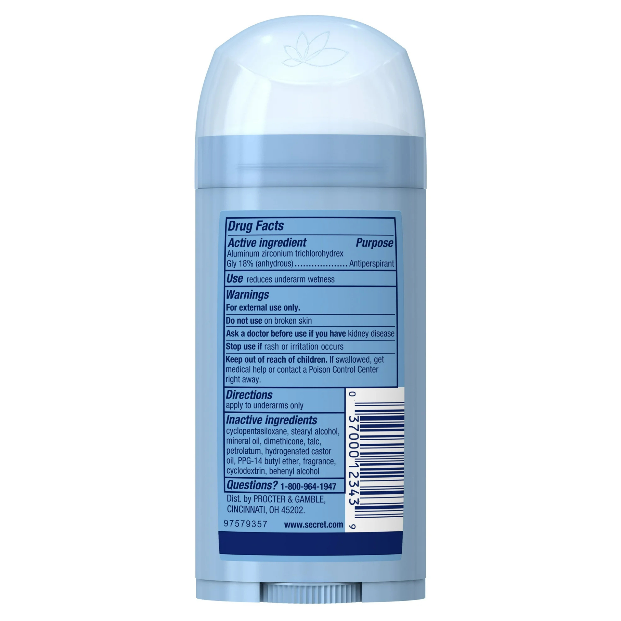 Secret Female Antiperspirant Deodorant Invisible Solid Powder Fresh, 2.6oz