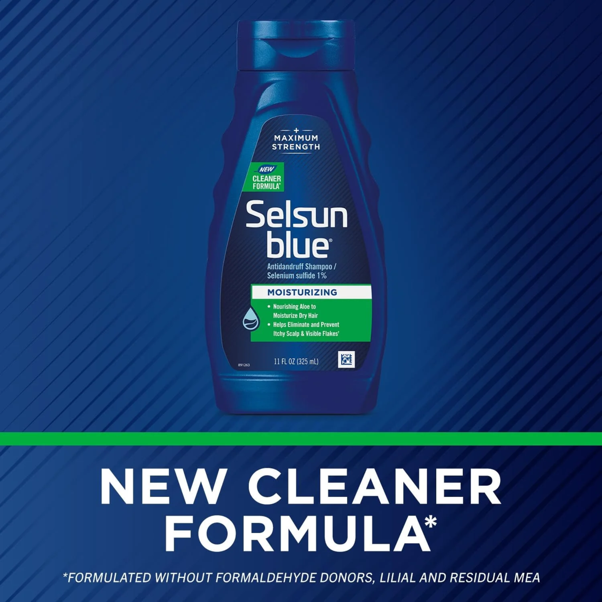 Selsun Blue, Moisturizing Anti-Dandruff Shampoo, Maximum Strength Scalp Treatment with Selenium Sulfide, 11 fl. oz