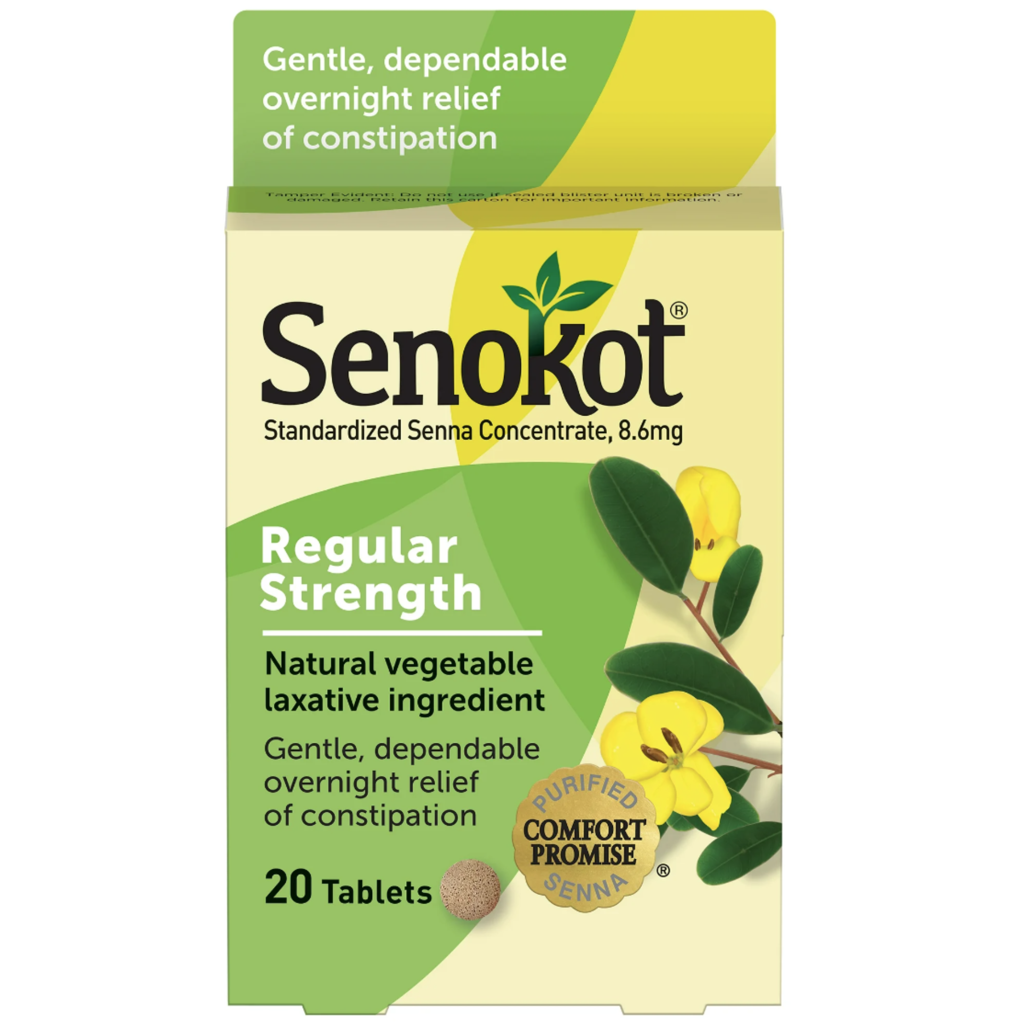 Senokot Regular Strength Senna Laxative Tablets, 20 Ct