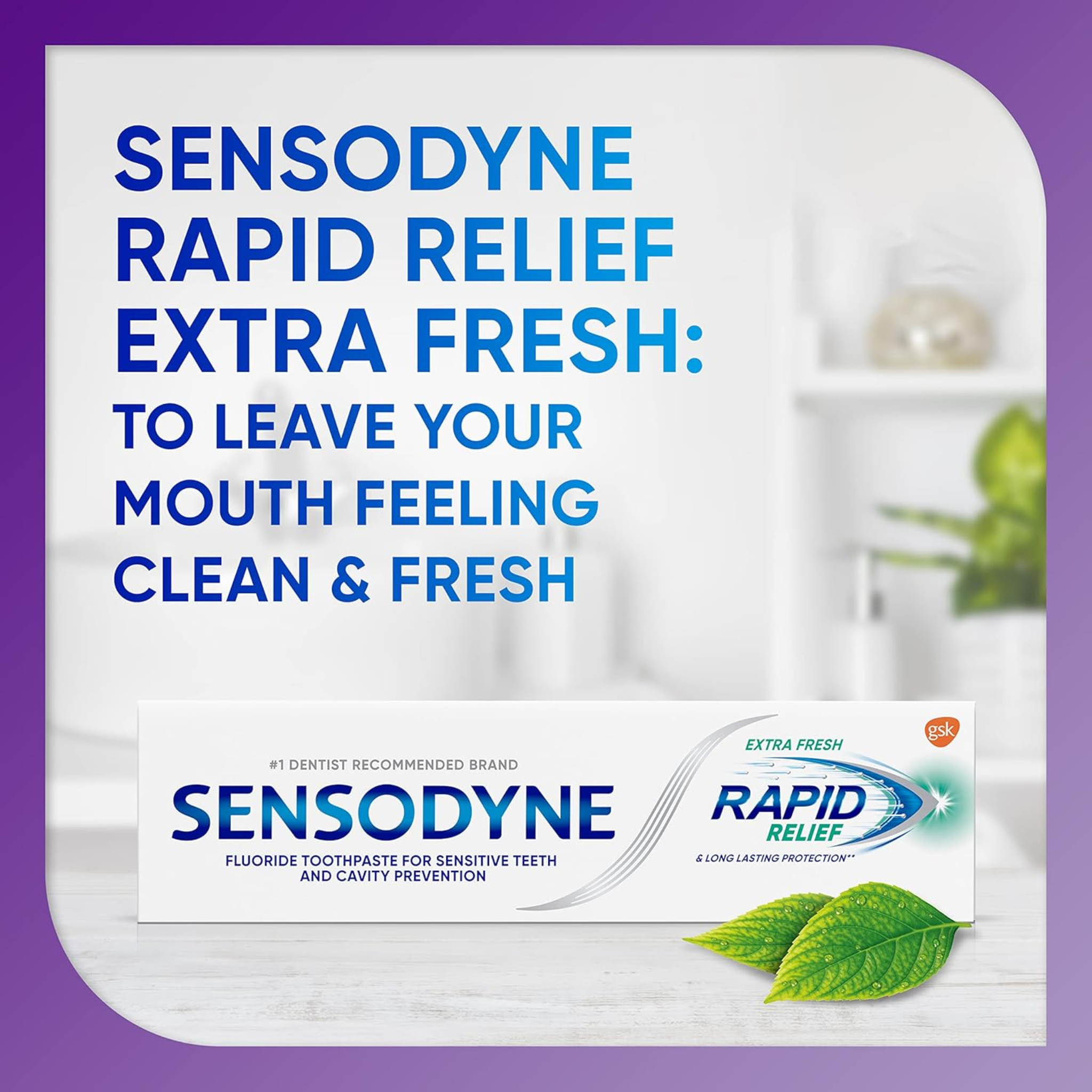 Sensodyne, Rapid Relief Sensitive Toothpaste, Extra Fresh Formula for Sensitive Teeth and Long-Lasting Freshness, 3.4 Oz
