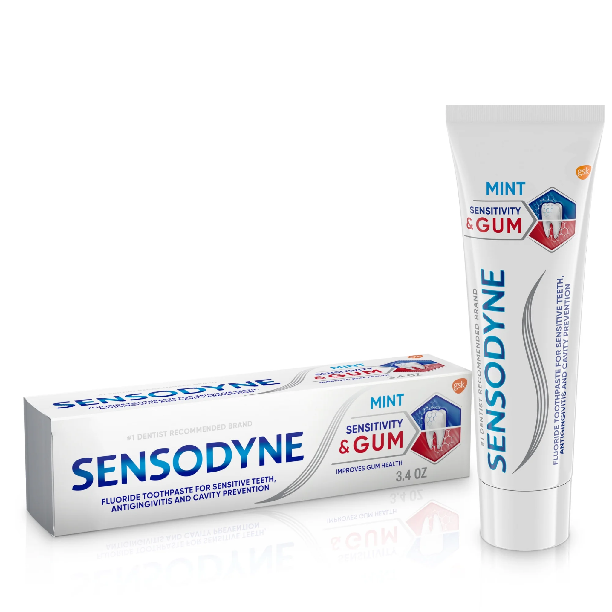 Sensodyne, Sensitivity & Gum, Sensitive Toothpaste for Sensitive Teeth and Gum Protection, Mint Flavor, 3.4 oz