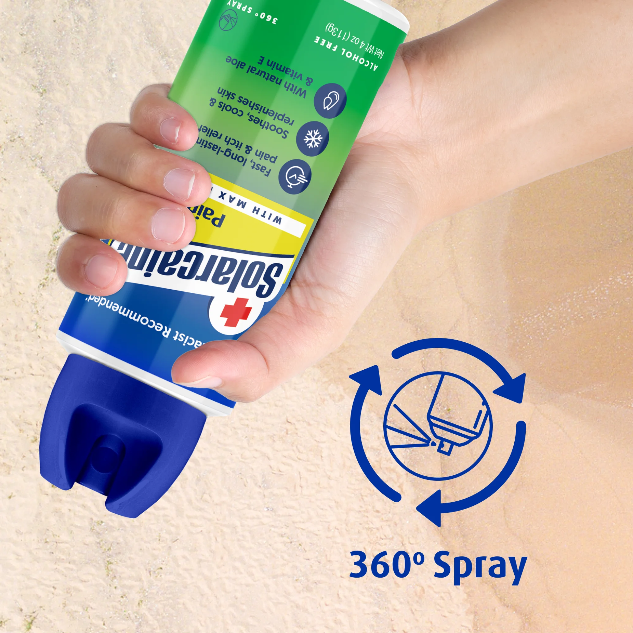 Solarcaine, Cool Aloe Sunburn Relief Spray, Lidocaine & Soothing Hydration, 4 Oz