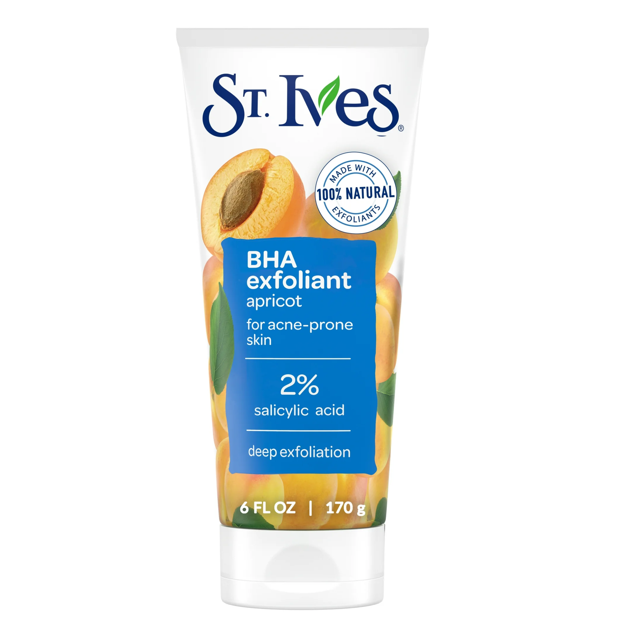 St. Ives, BHA Face Exfoliator, Apricot Scrub for Acne-Prone Skin, 6 oz