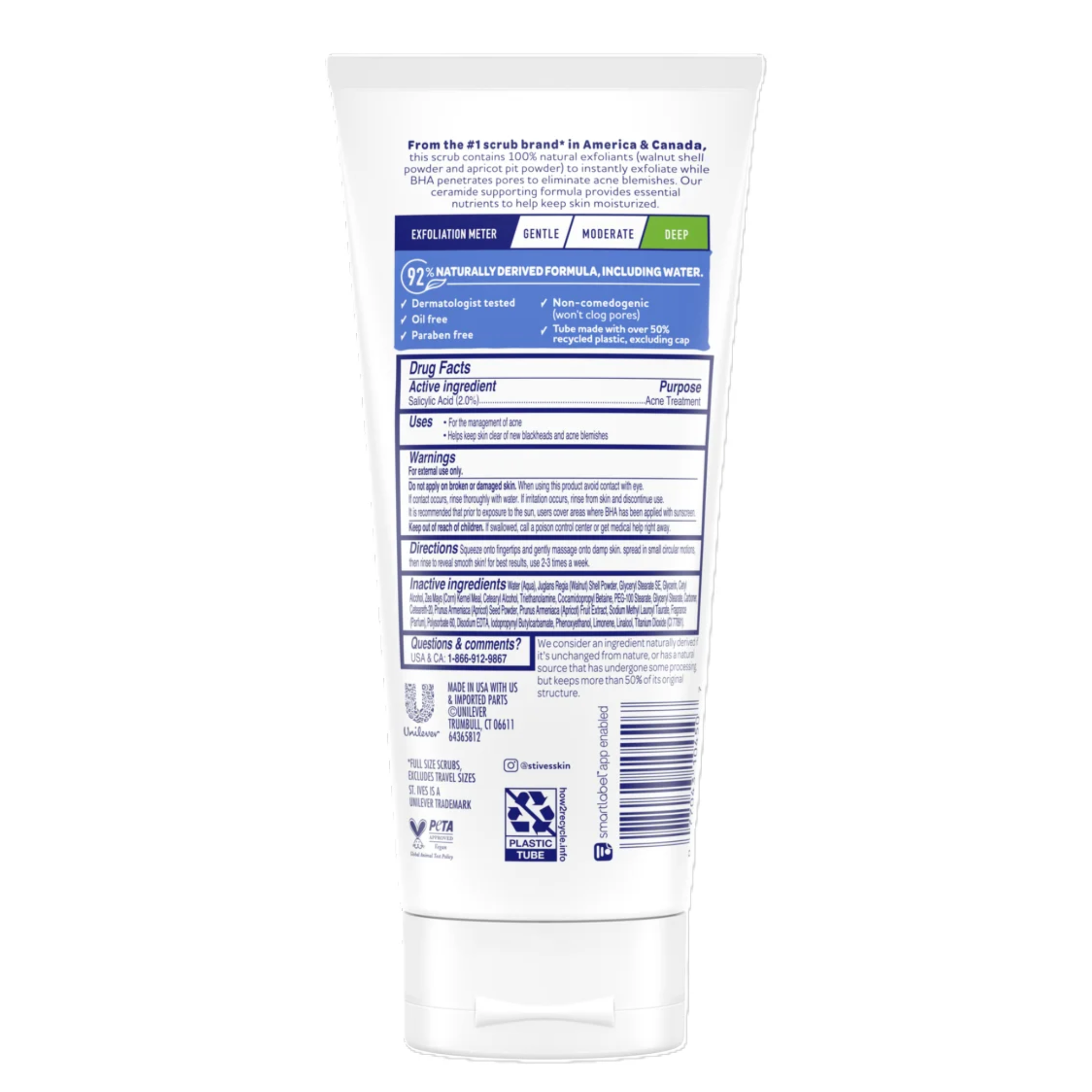 St. Ives, BHA Face Exfoliator, Apricot Scrub for Acne-Prone Skin, 6 oz